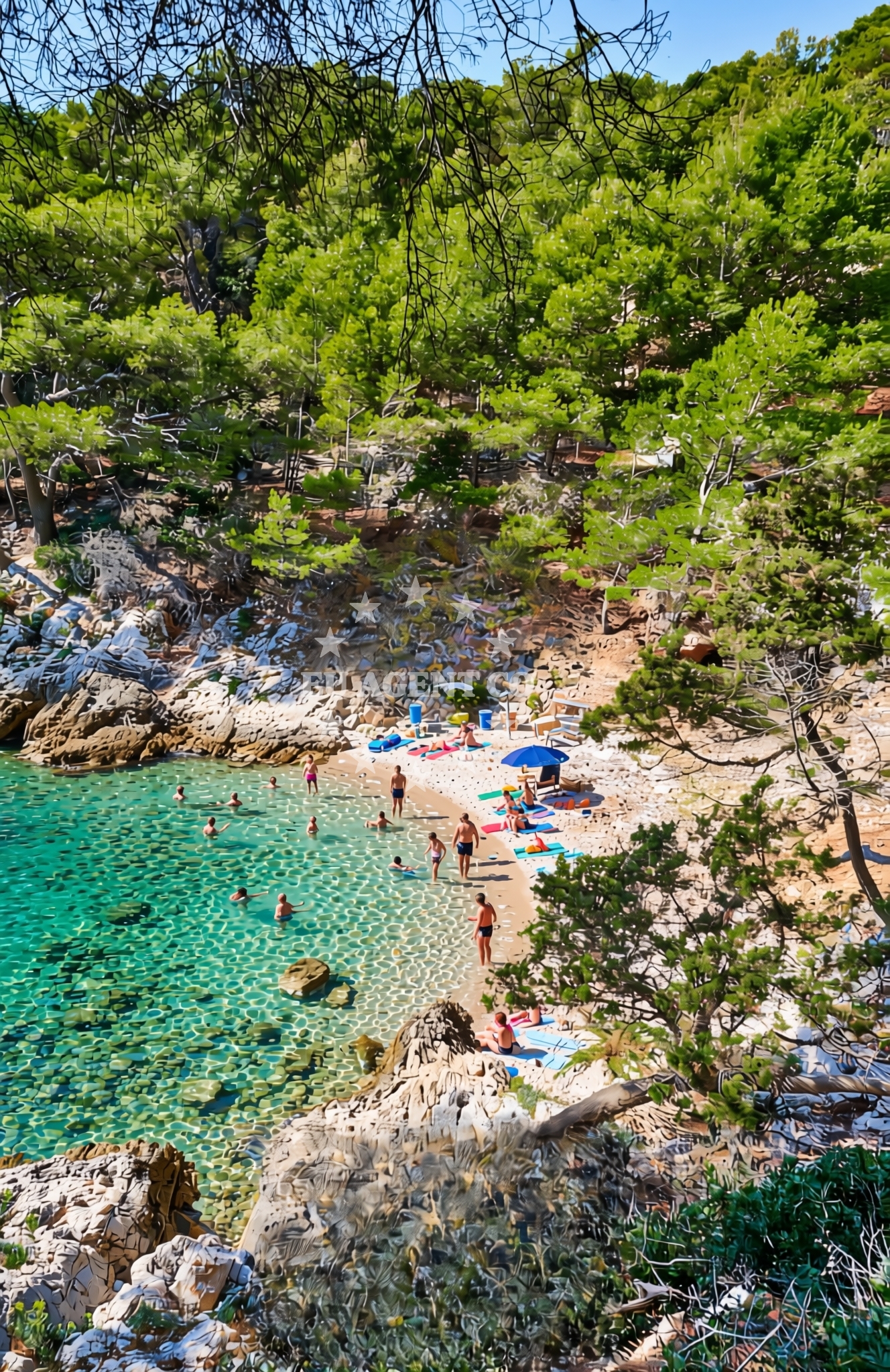 Sea and coastal view of Krivi dolac, Gdinj (Hvar) Beach in Krivi dolac