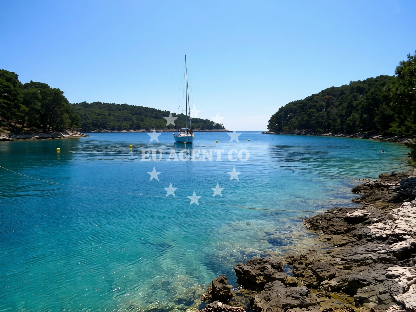 Beach facilities and surroundings at Krivica beach in Rialto ulica 25, Veli Lošinj