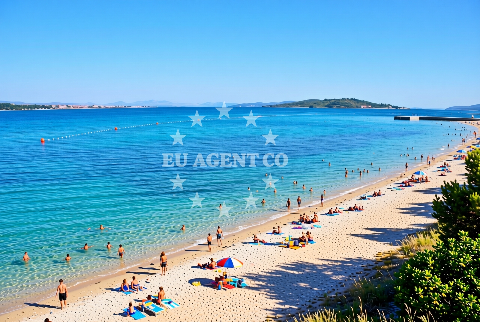 Overview of Križ, Vodice Beach in Križ