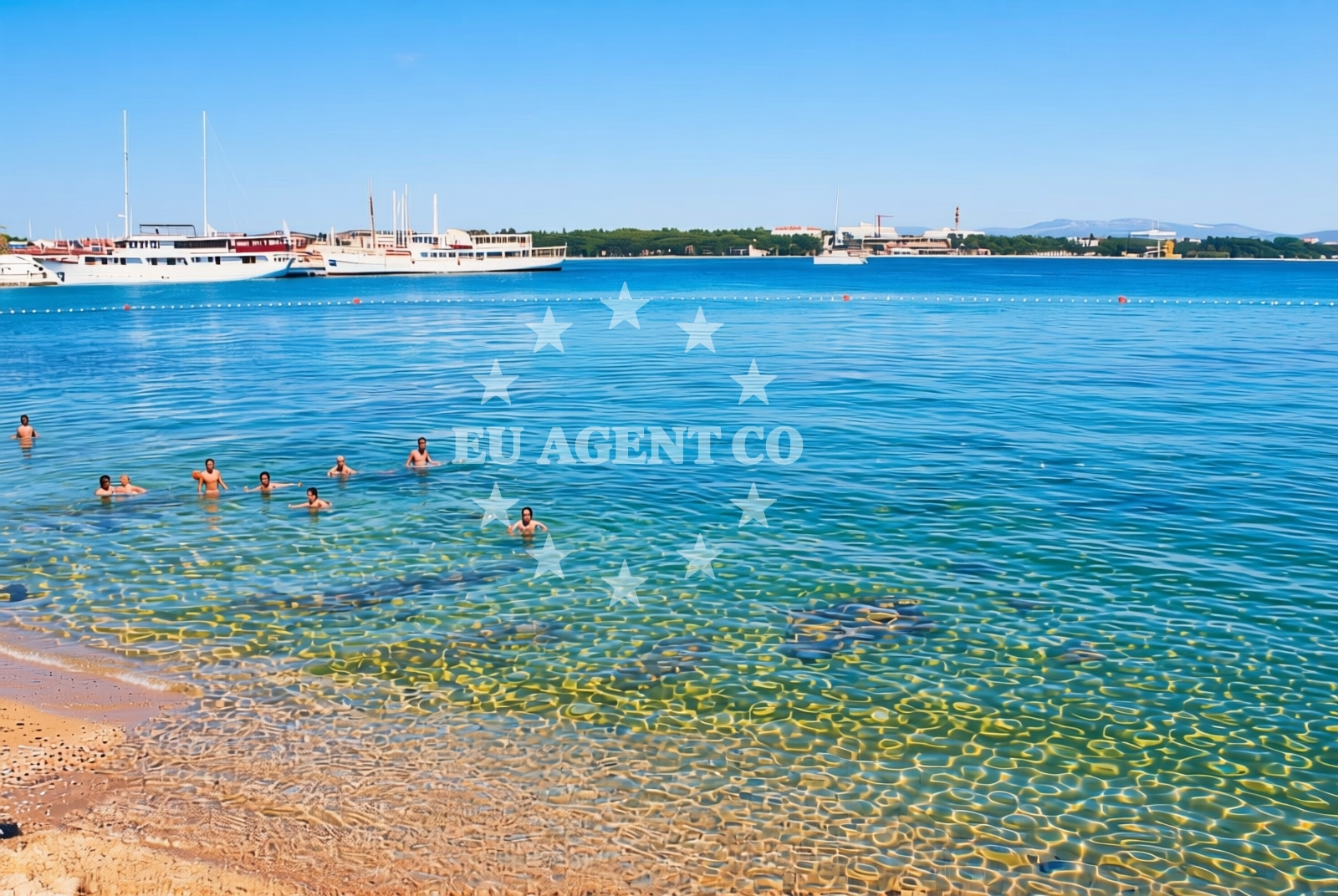 Shoreline and swimming area at Križ, Vodice Beach in Križ