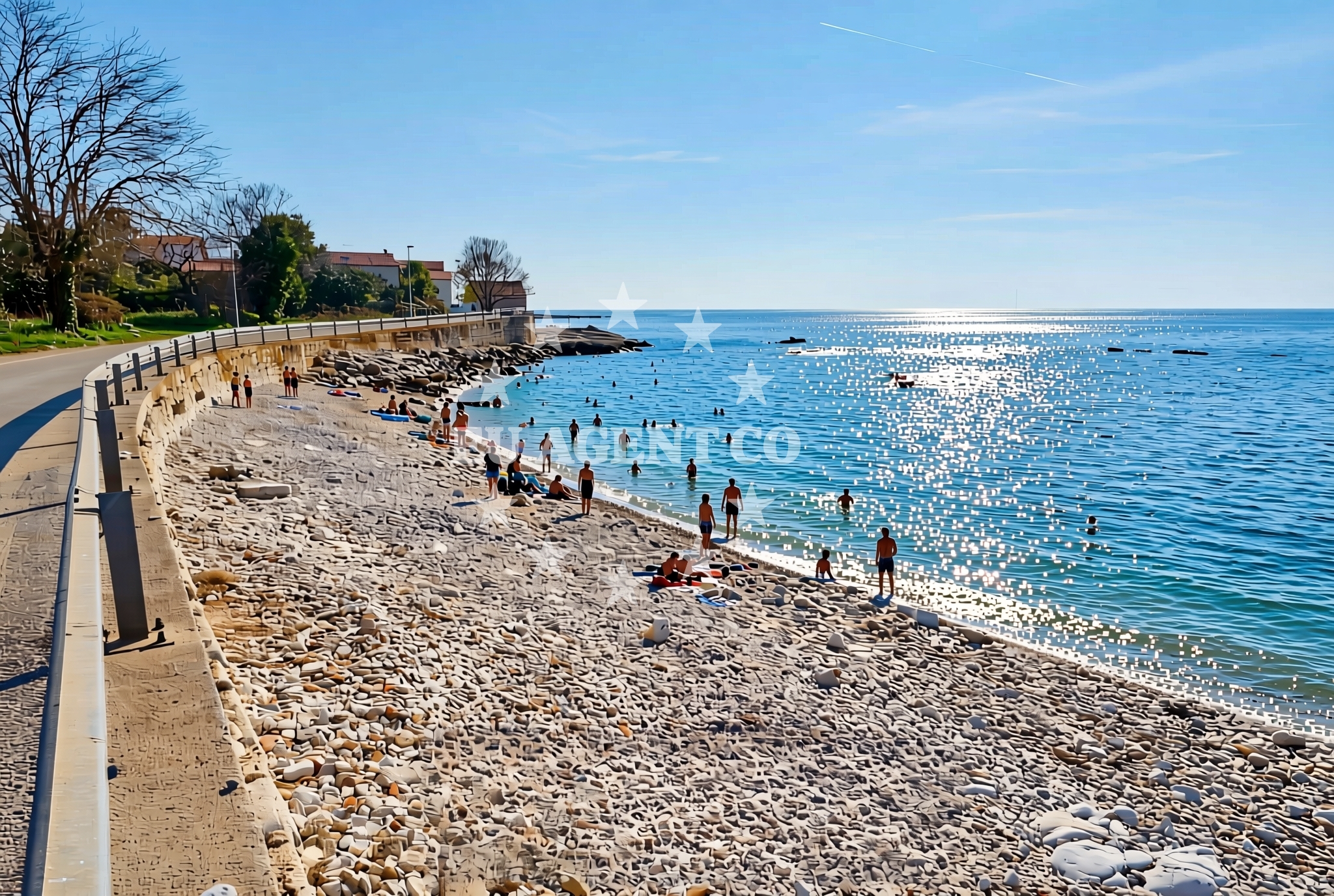 Sea and coastal view of Križine: beaches and coves (4) in Križine