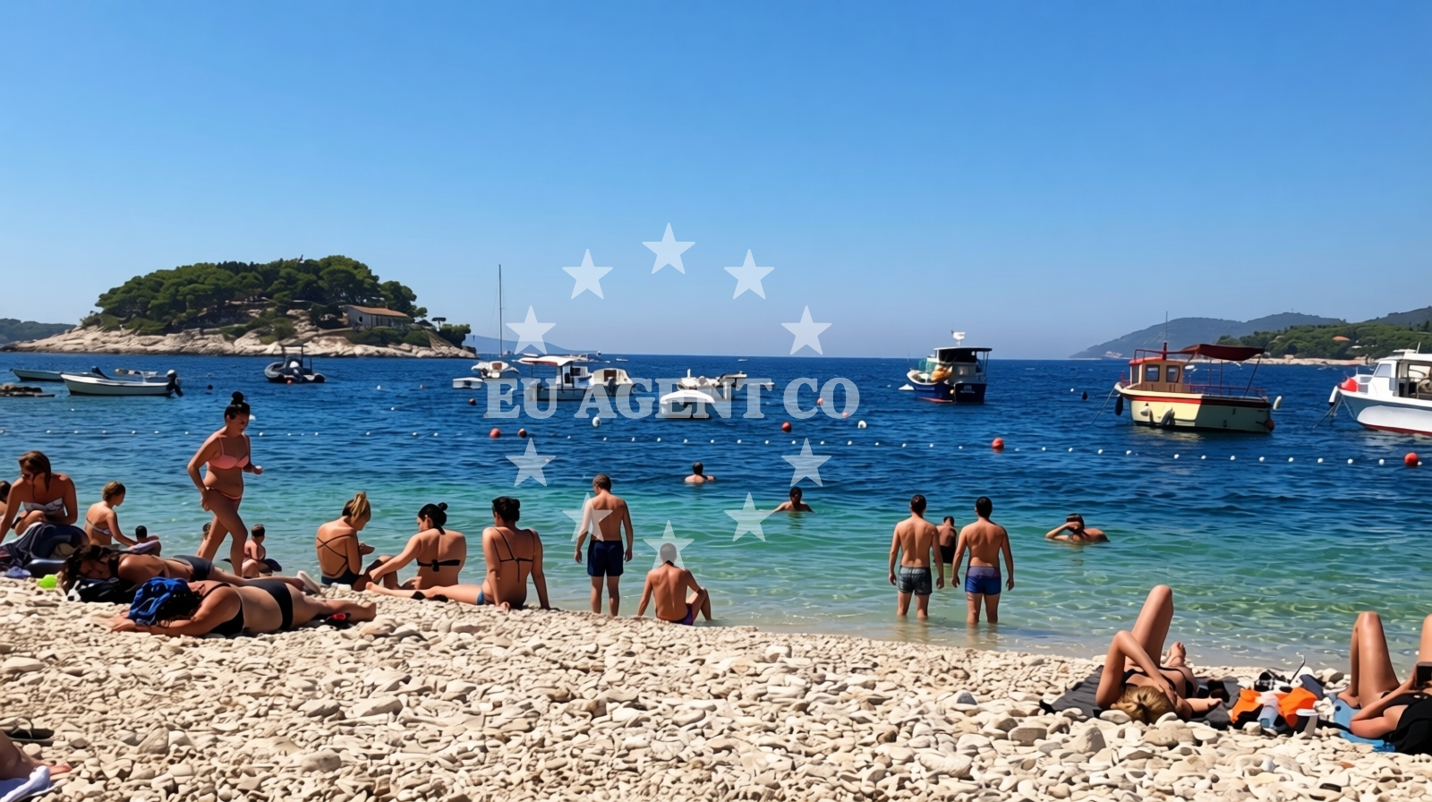 Shoreline and swimming area at Krizna Luka in 83 Kroz Burak, Hvar