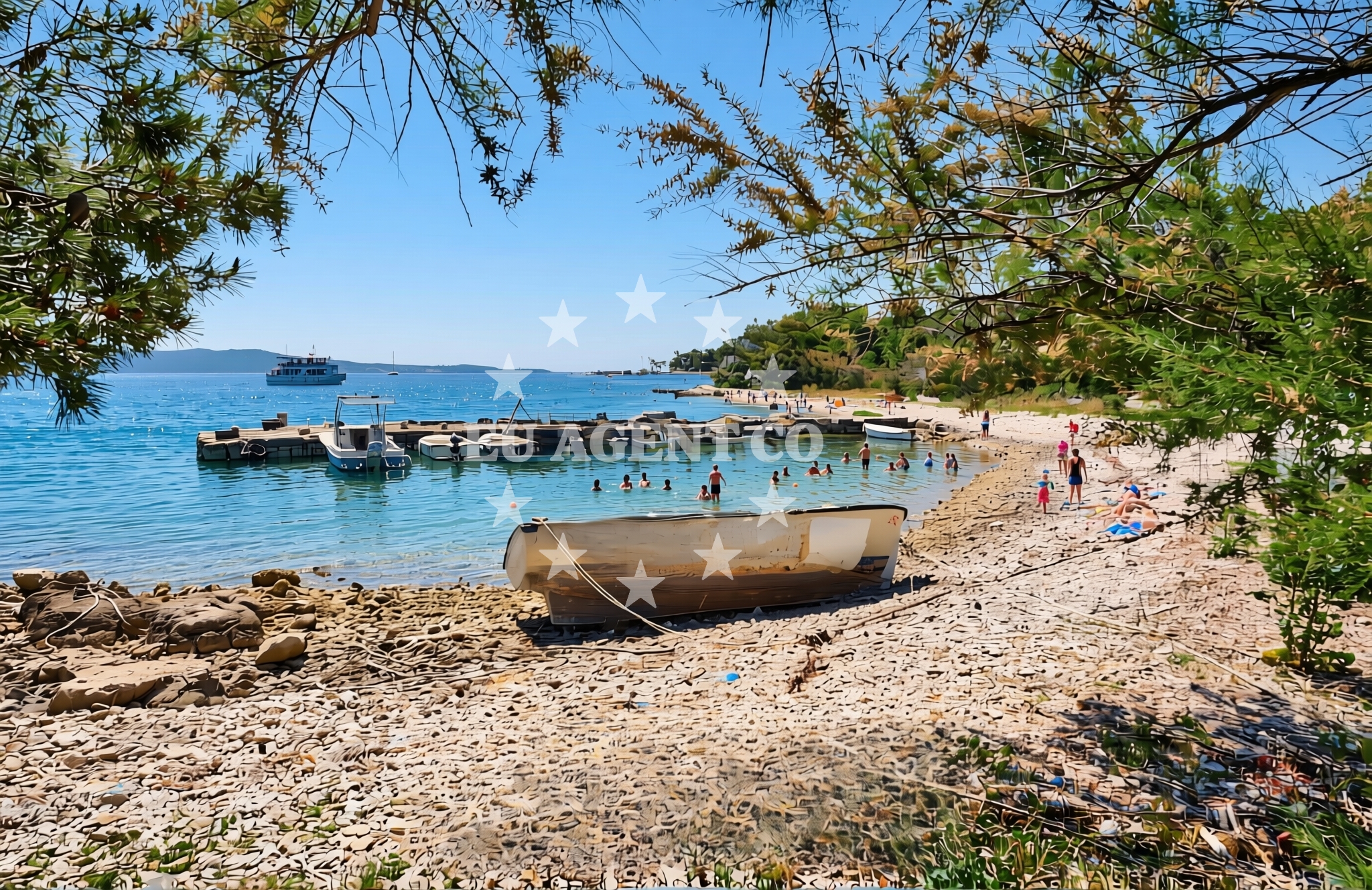 Sea and coastal view of Krknjaš, Drvenik Veliki (Drvenik Veli) Beach in Krknjaš