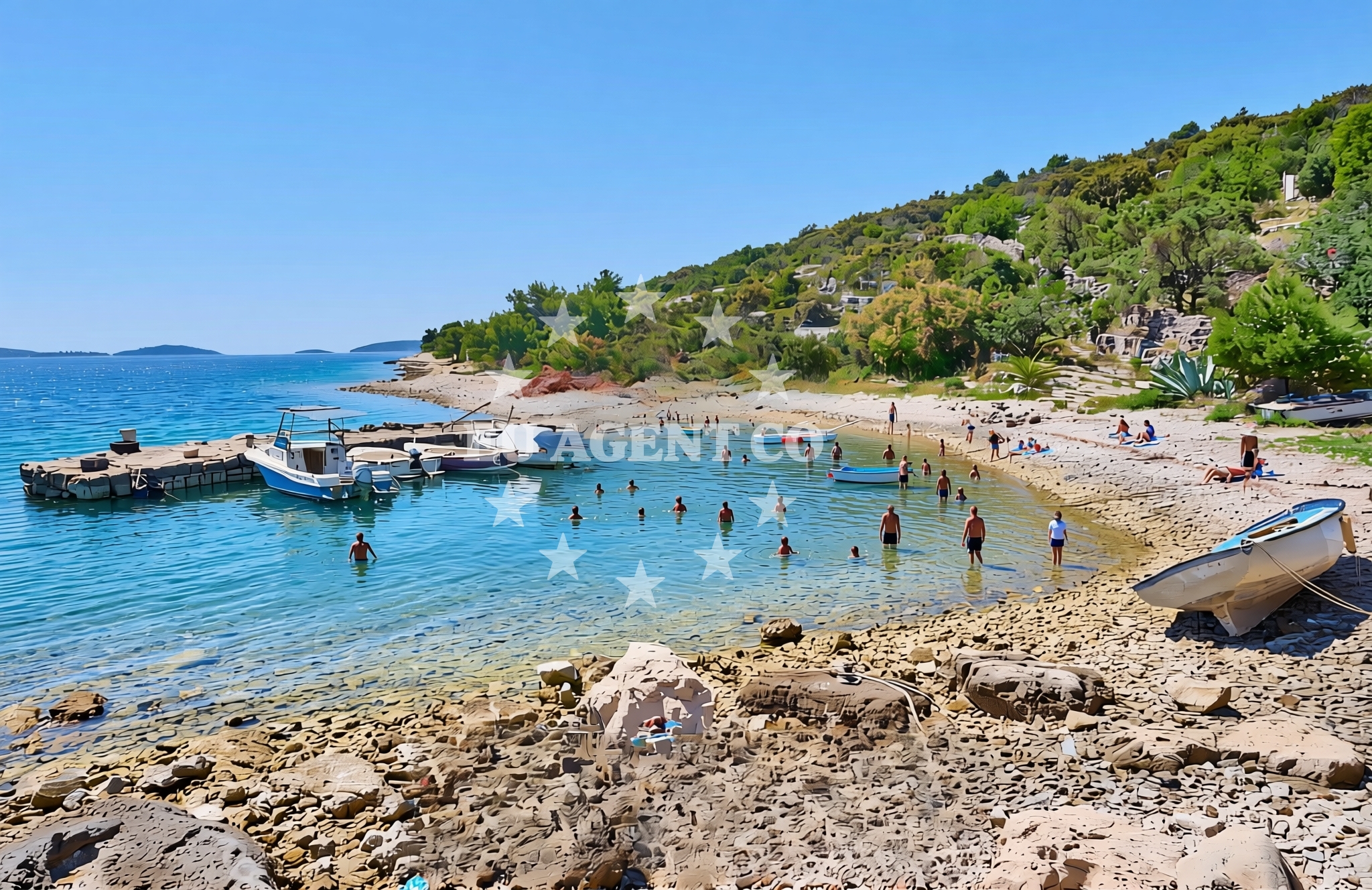 Additional view of Krknjaš, Drvenik Veliki (Drvenik Veli) Beach in Krknjaš