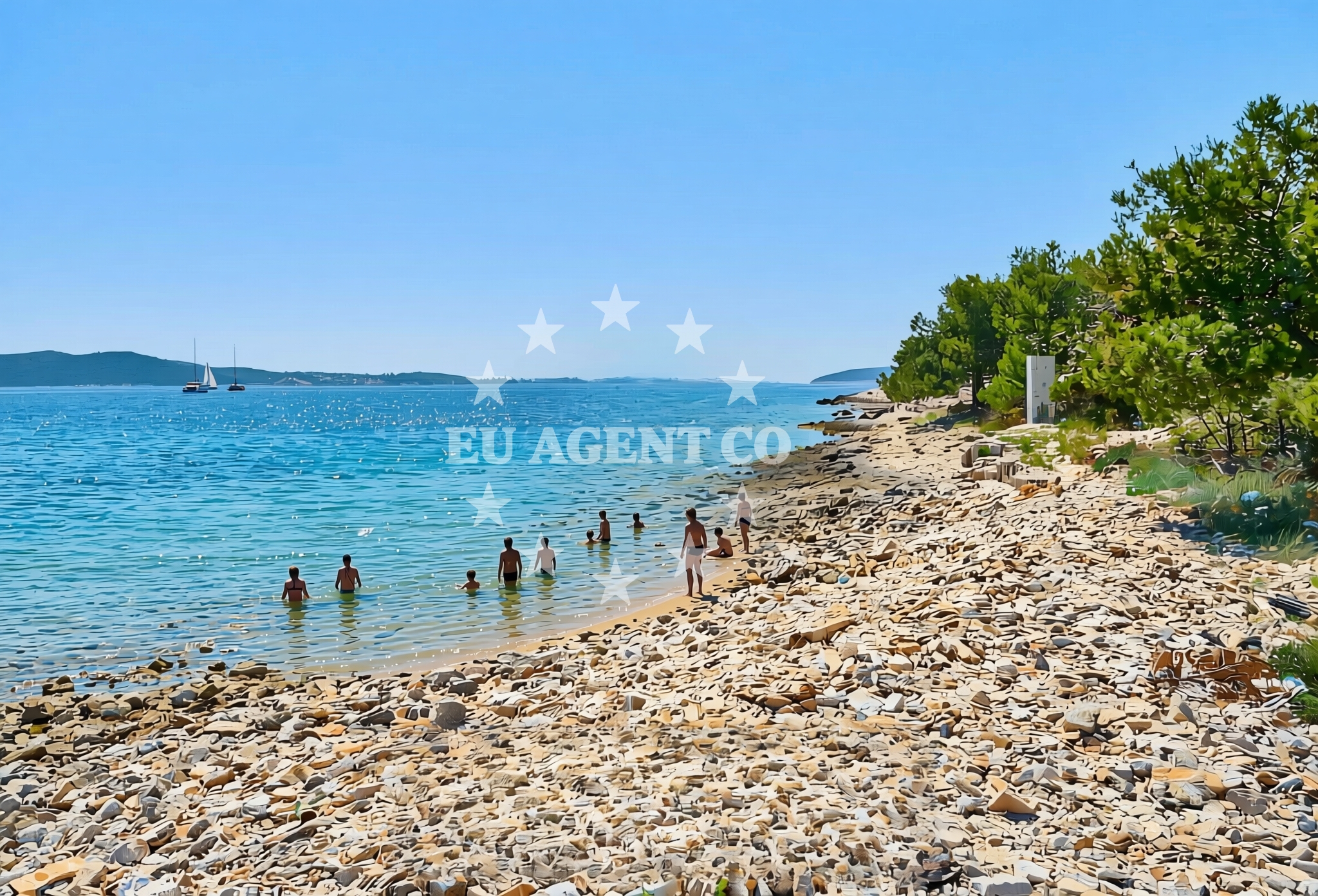 Additional view of Krknjaš, Drvenik Veliki (Drvenik Veli) Beach in Krknjaš