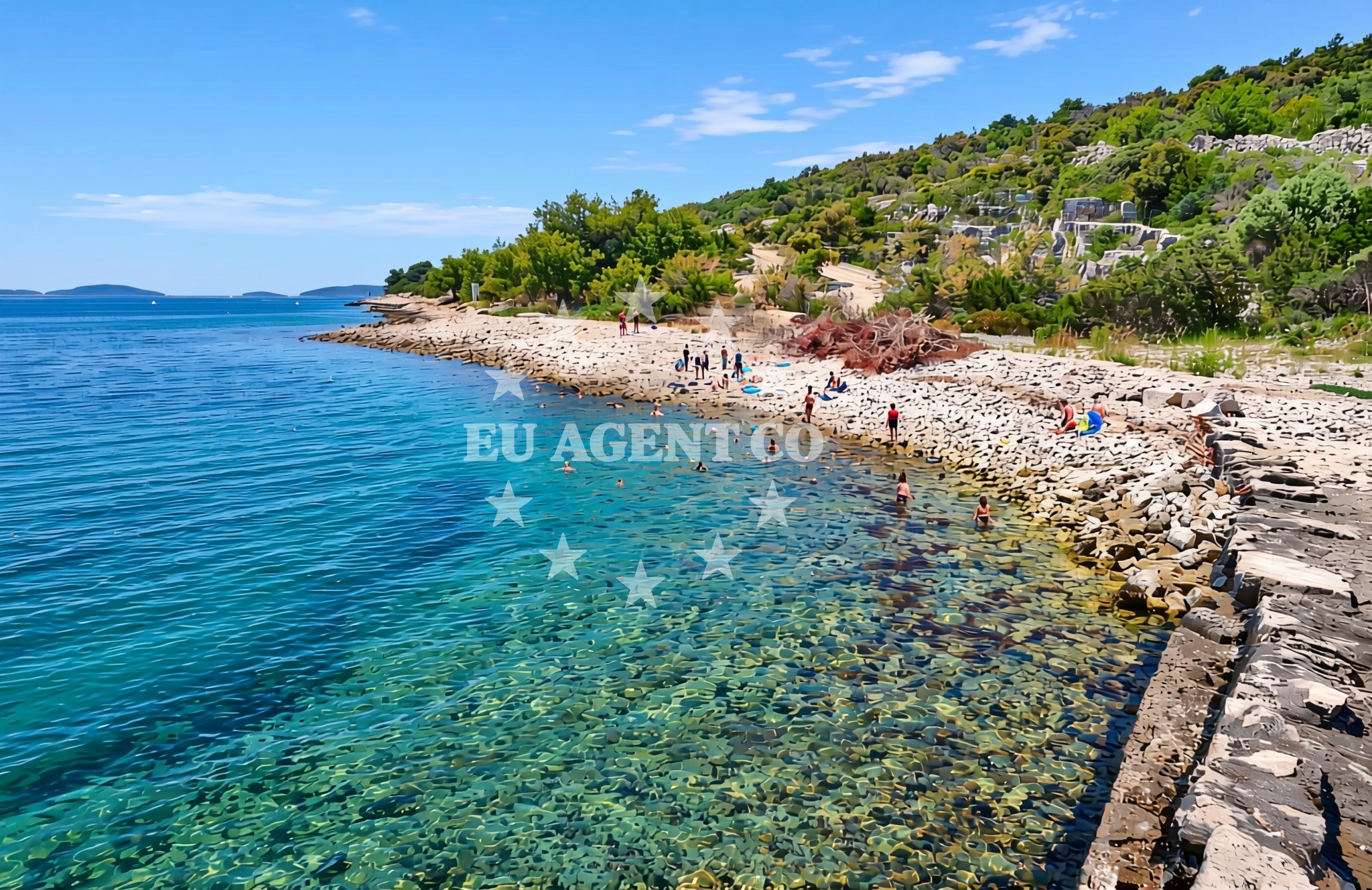 Additional view of Krknjaš, Drvenik Veliki (Drvenik Veli) Beach in Krknjaš
