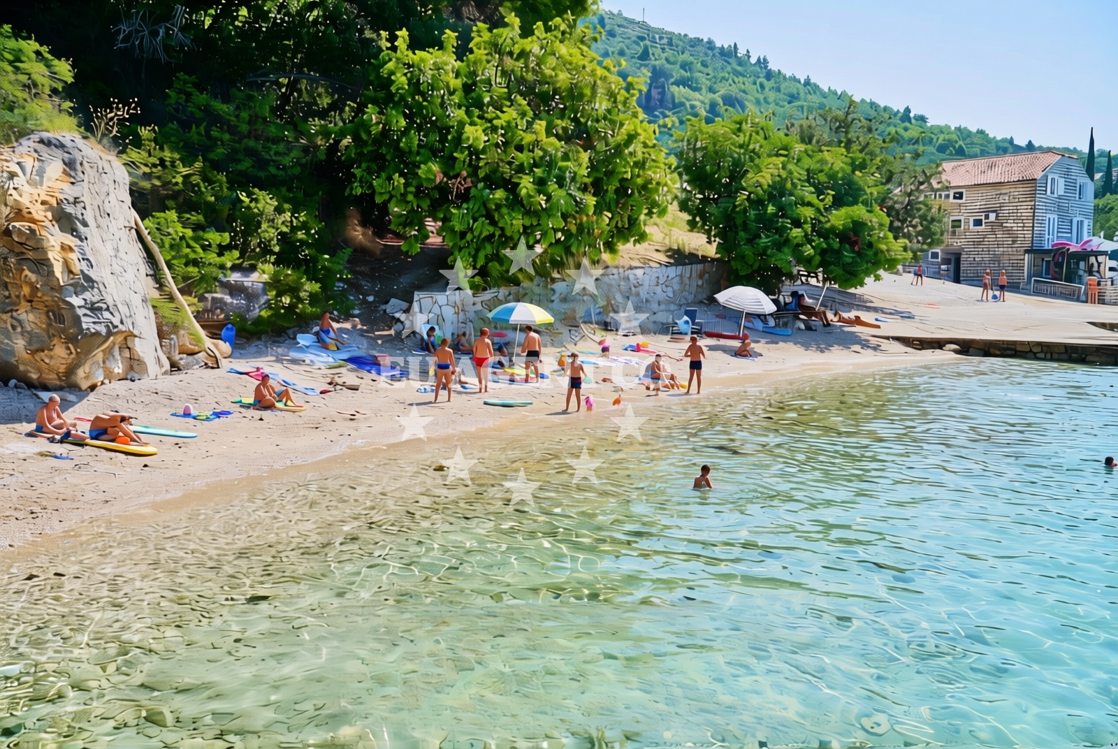 Beach facilities and surroundings at Krucica beach in Slađenovići bb, Slano