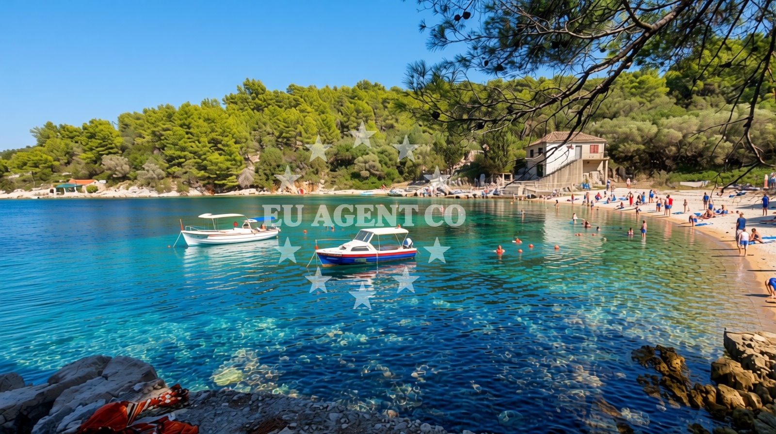 Overview of Krucica beach in Put Lenge 6, Lastovo