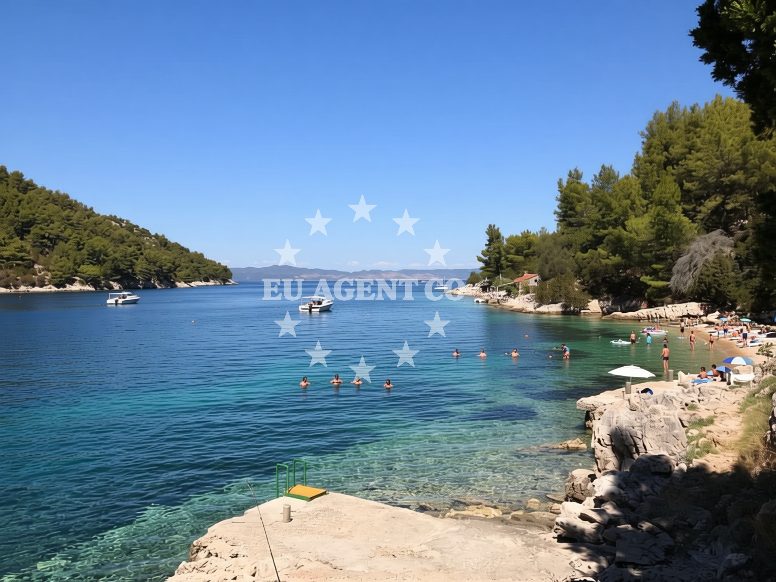 Sea and coastal view of Krucica beach in Put Lenge 6, Lastovo