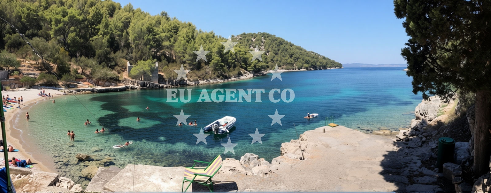 Beach facilities and surroundings at Krucica beach in Put Lenge 6, Lastovo