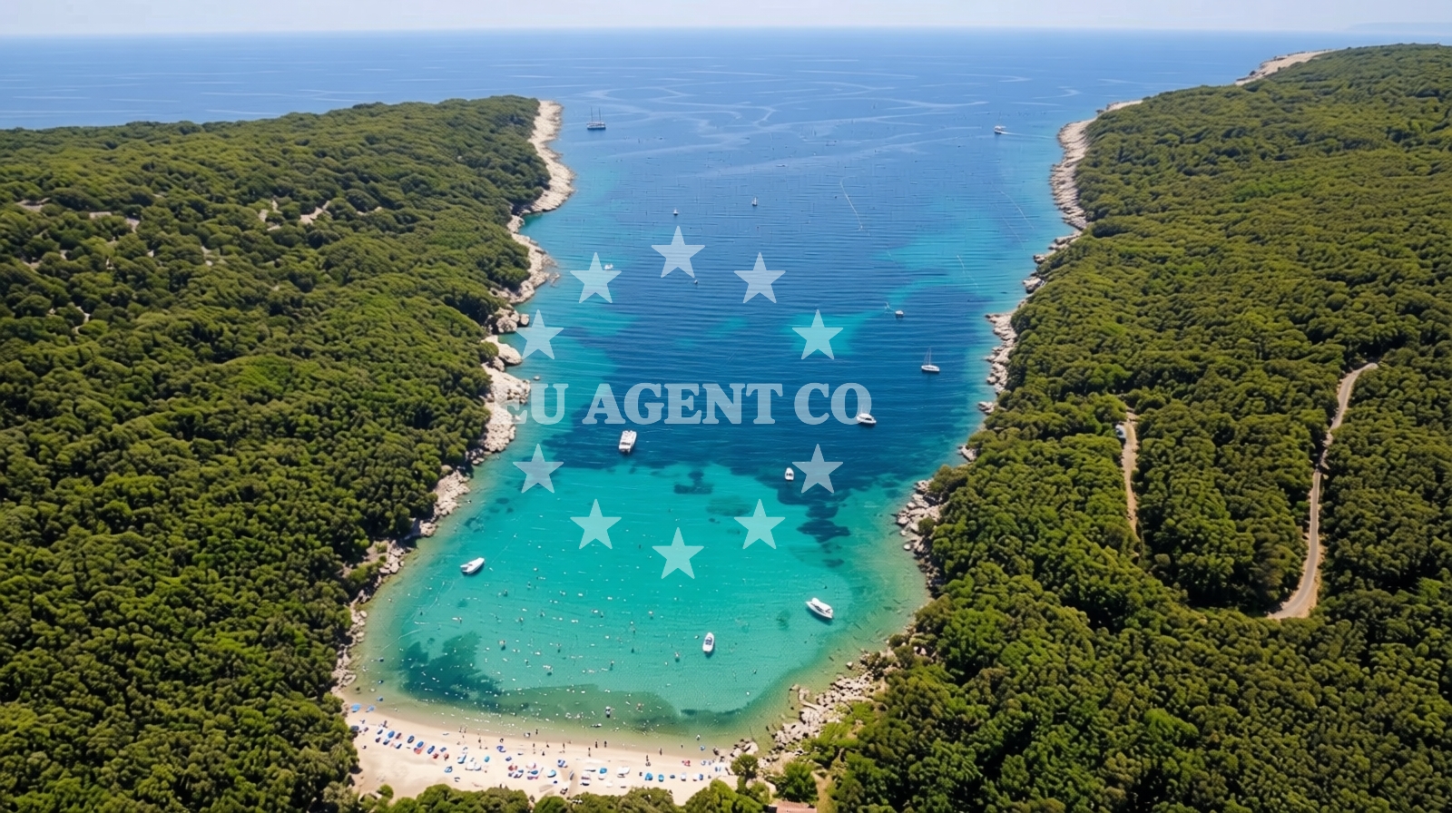 Sea and coastal view of Kruscica beach in Merag 2, Cres, Cres