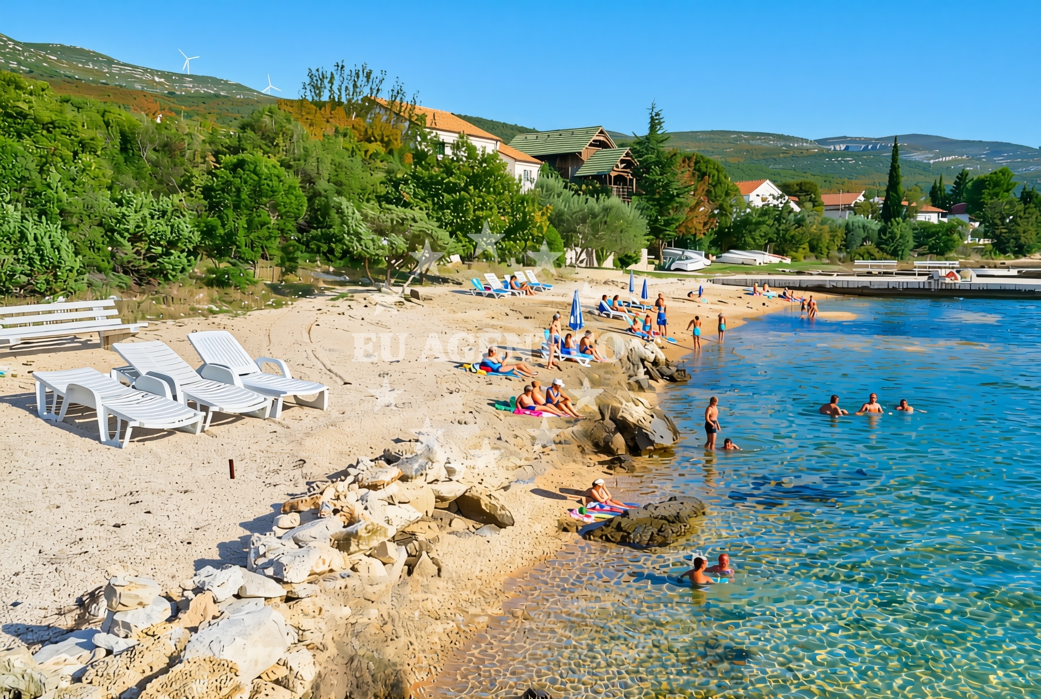Overview of Kruševo (Obrovac): beaches and coves (14) in Kruševo (Obrovac)
