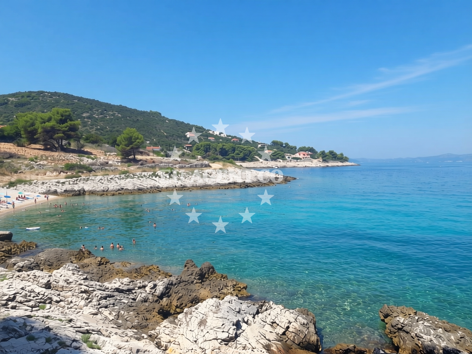 Overview of Krusica beach in Stari put 46, Rogač