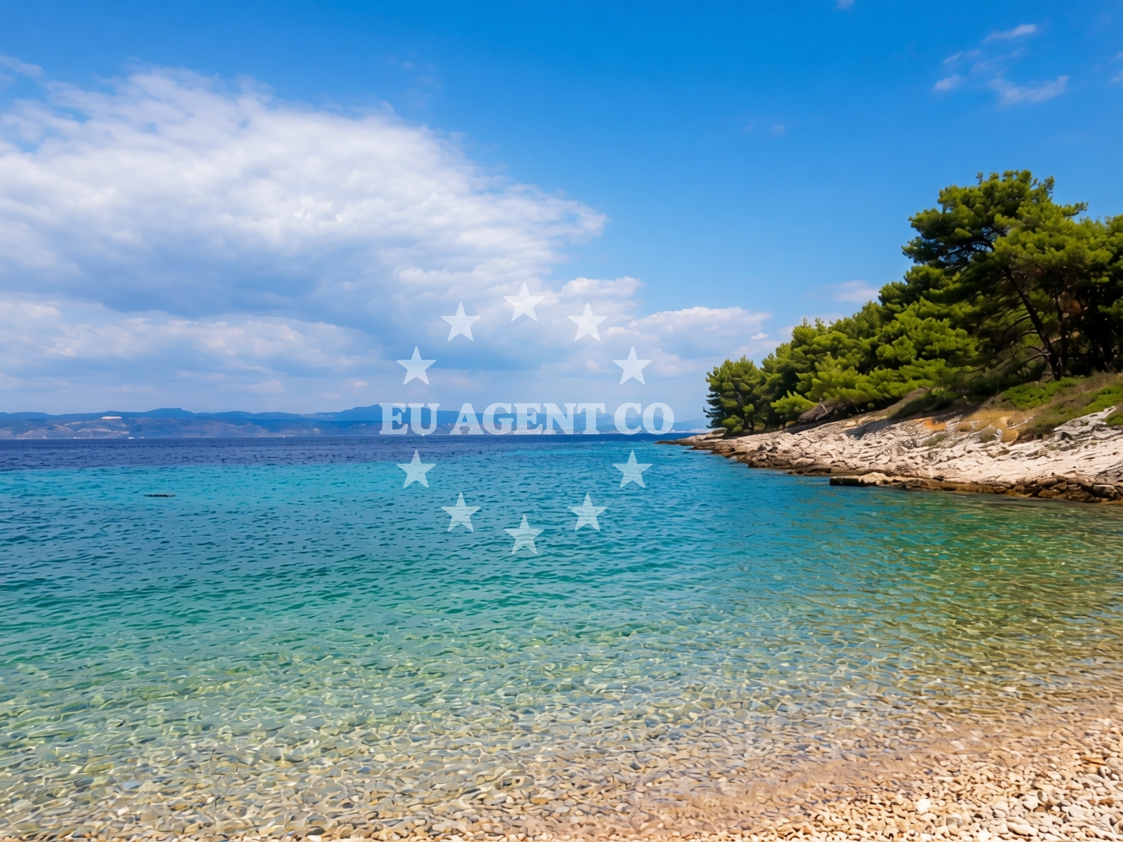Shoreline and swimming area at Krusica beach in Stari put 46, Rogač