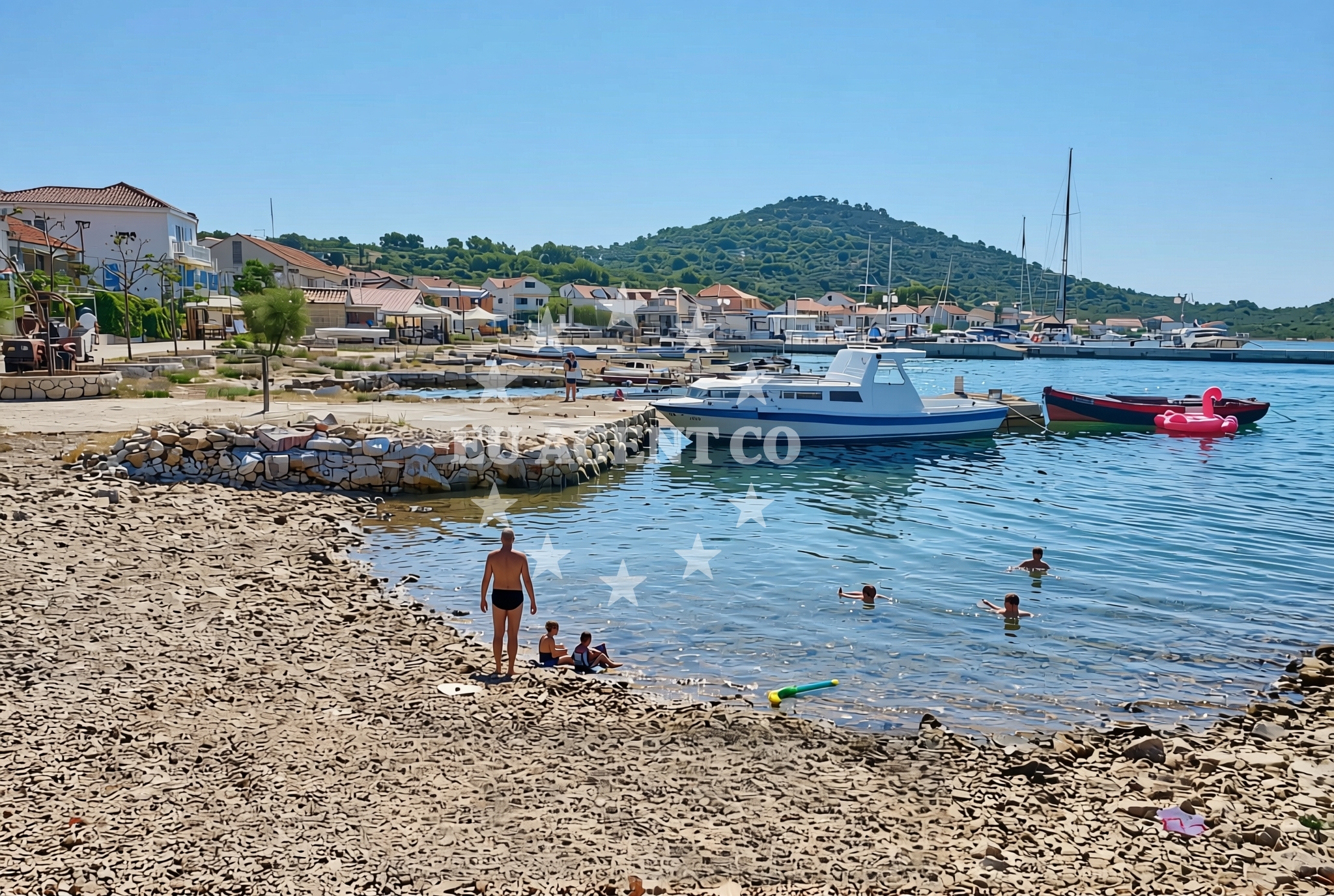 Sea and coastal view of Kružić (Zapadna obala), Kaprije (Kaprije) Beach in Kružić (Zapadna obala)