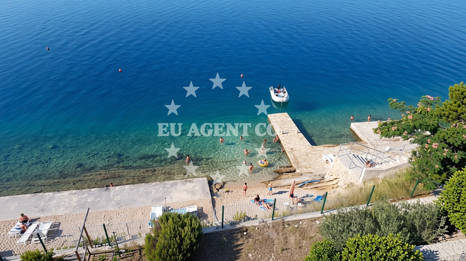 Shoreline and swimming area at Krystian beach