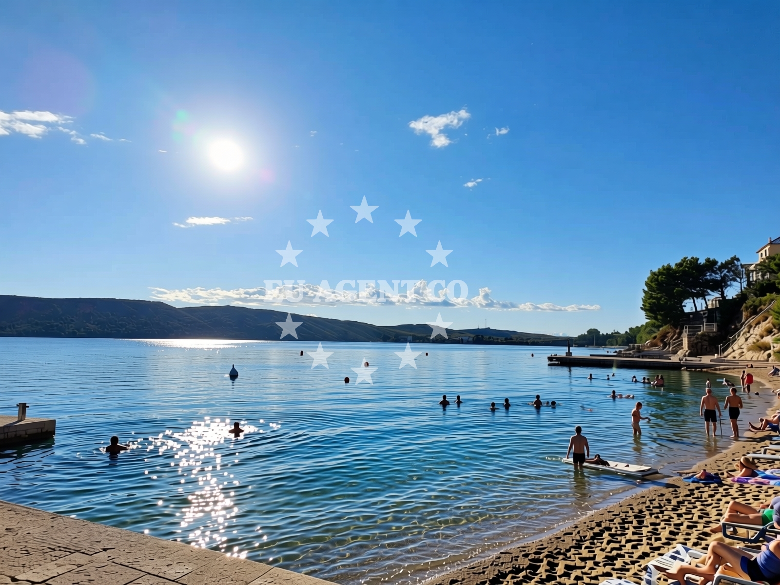 Sea and coastal view of Krystian beach