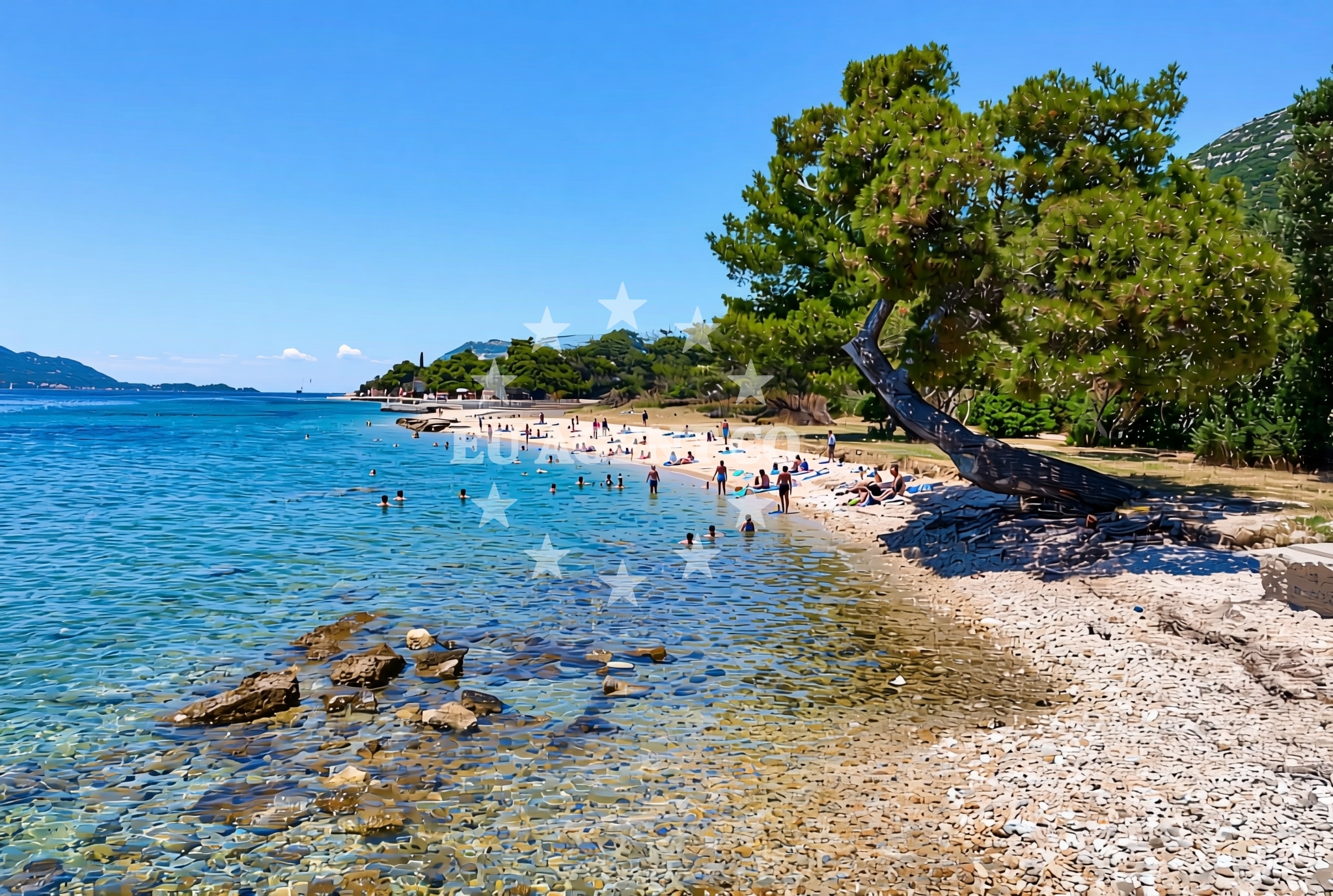 Shoreline and swimming area at Kučište: beaches and coves (16) in Kučište