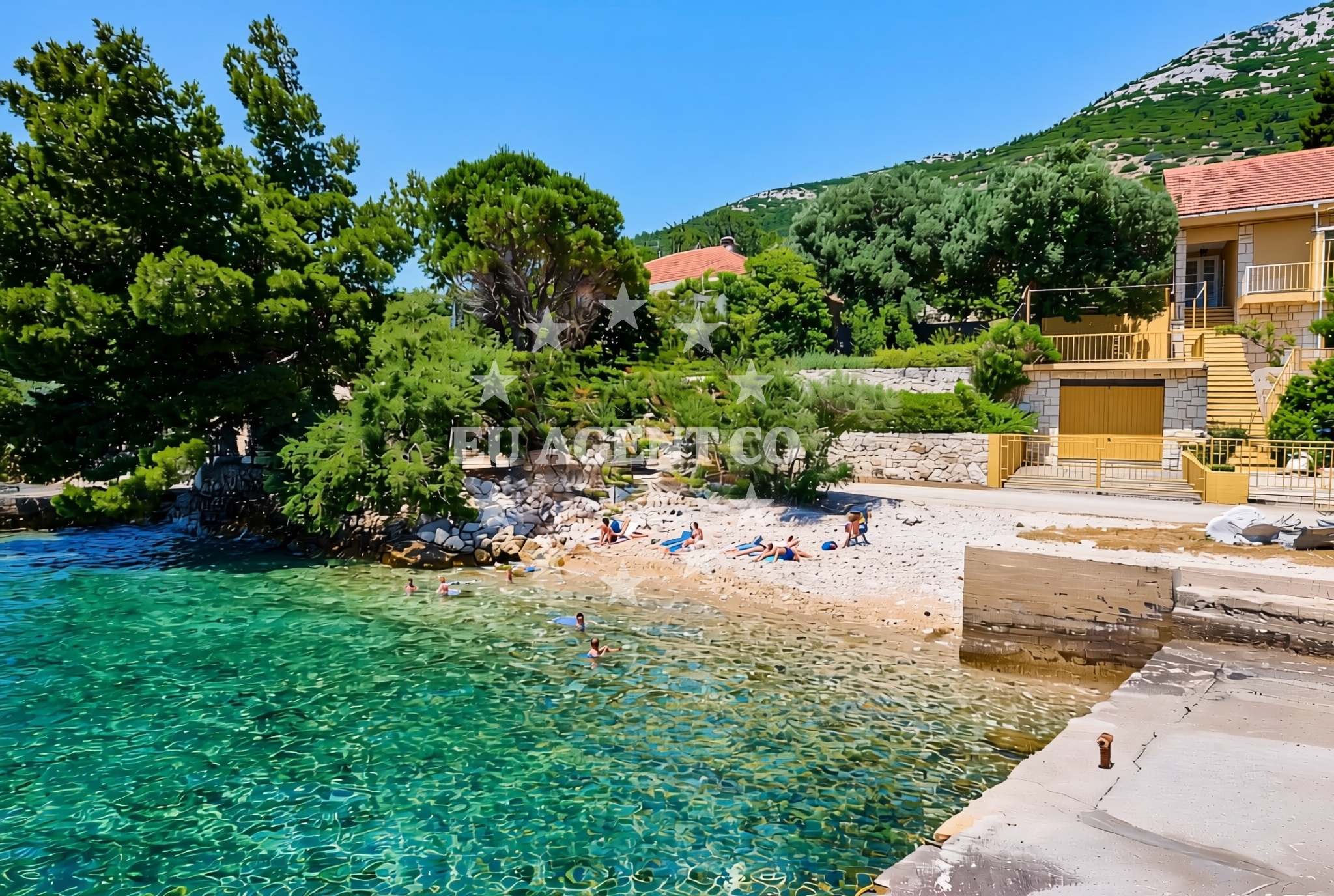 Overview of Kučište sredina, Kučište Beach in Kučište sredina