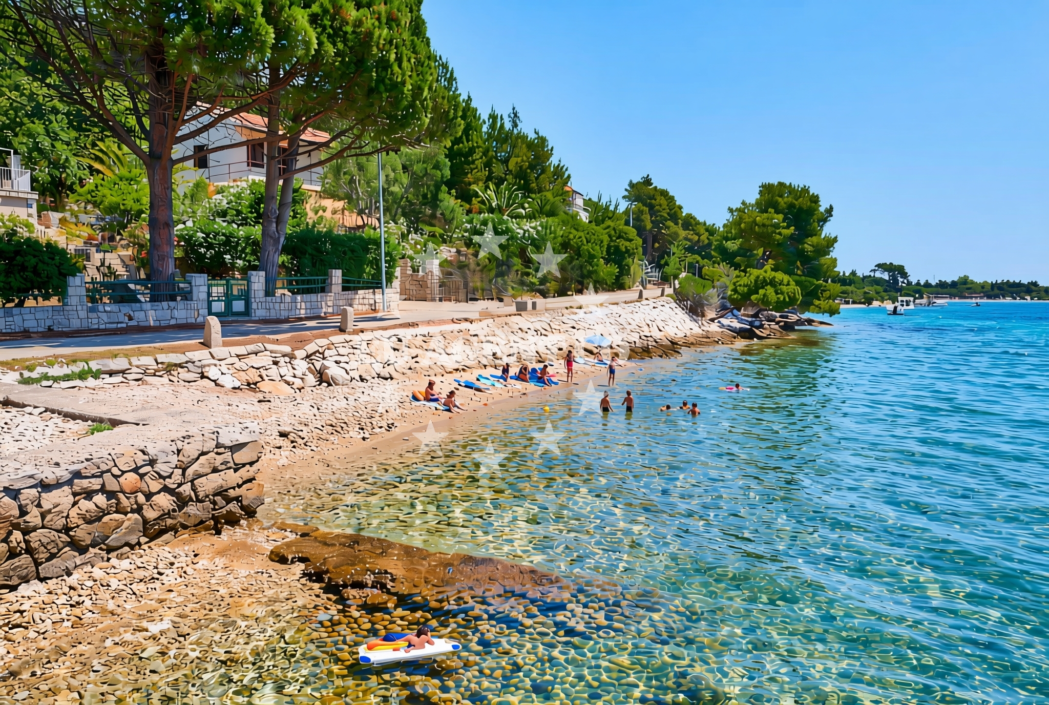 Shoreline and swimming area at Kučište sredina, Kučište Beach in Kučište sredina
