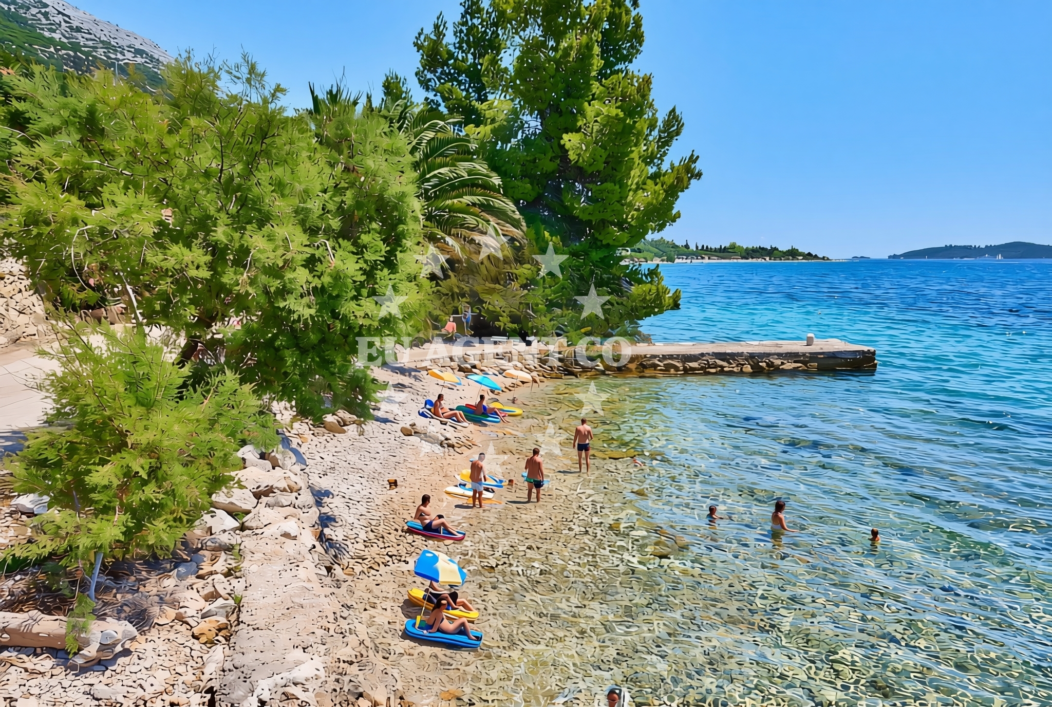 Beach facilities and surroundings at Kučište sredina, Kučište Beach in Kučište sredina
