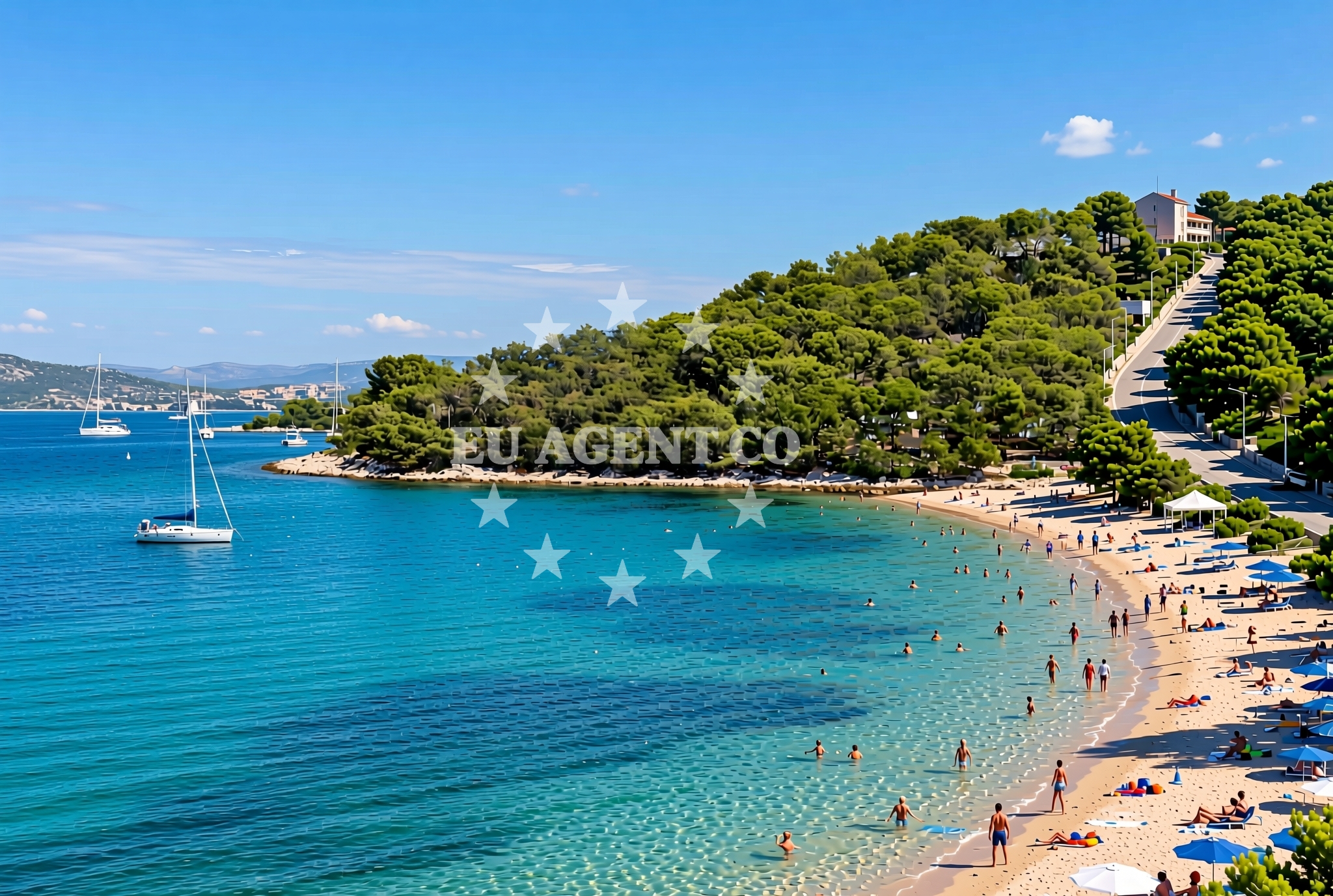 Overview of Kuk, Vrgada (Vrgada) Beach in Kuk