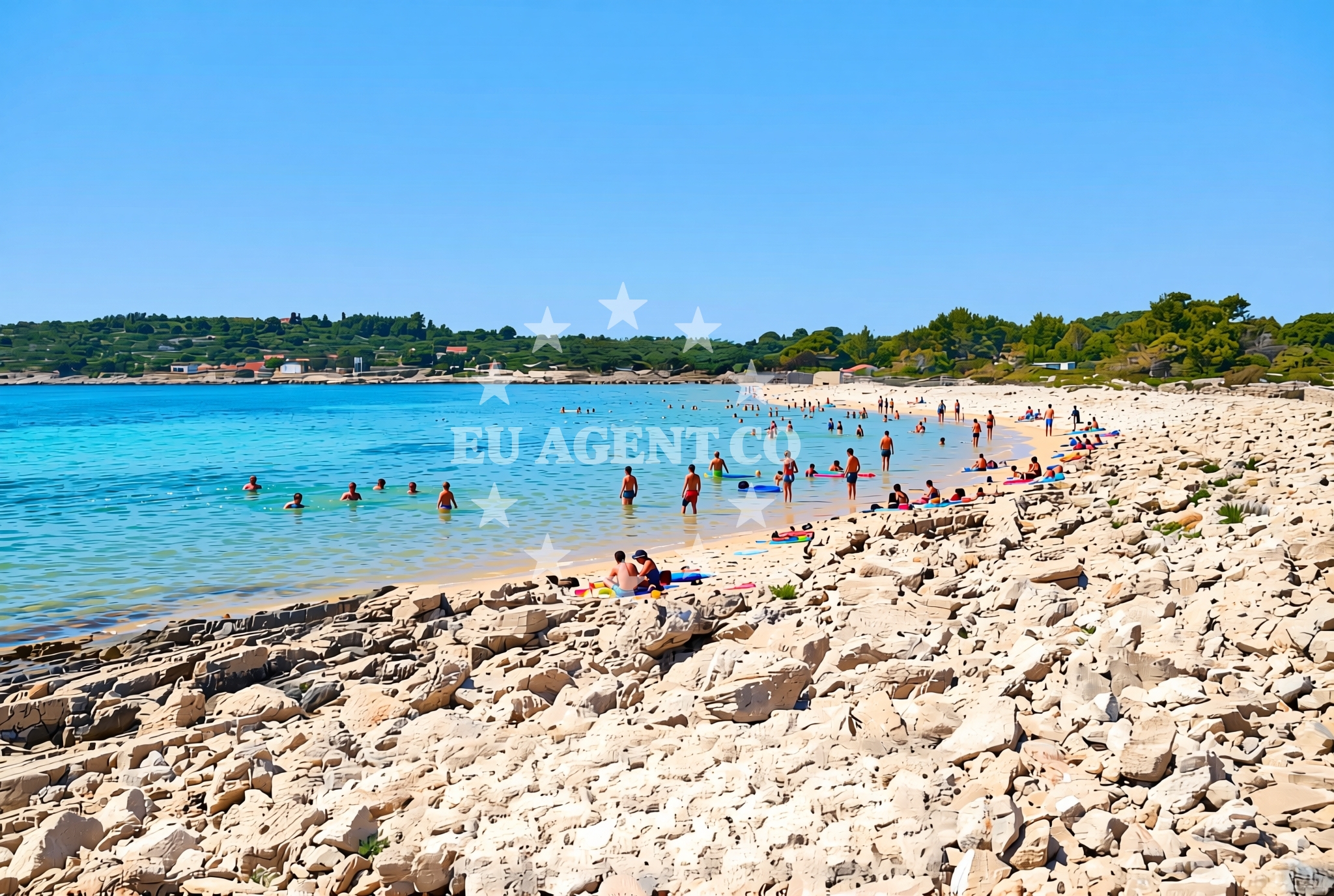 Shoreline and swimming area at Kuknara, Drvenik Mali (Drvenik Mali) Beach in Kuknara