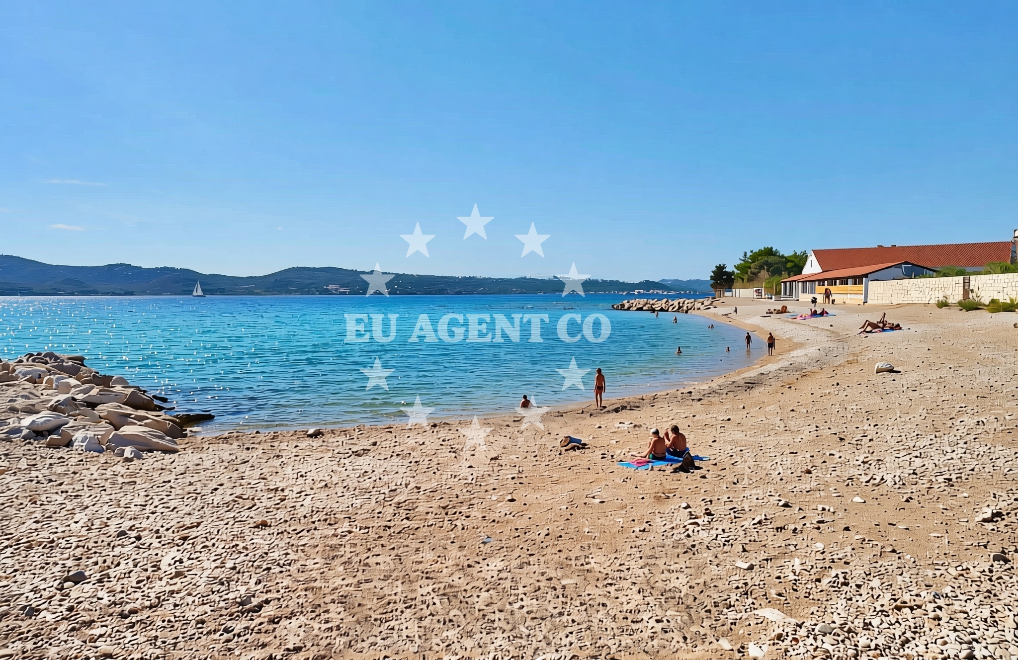Overview of Kumenat, Biograd na Moru Beach in Kumenat