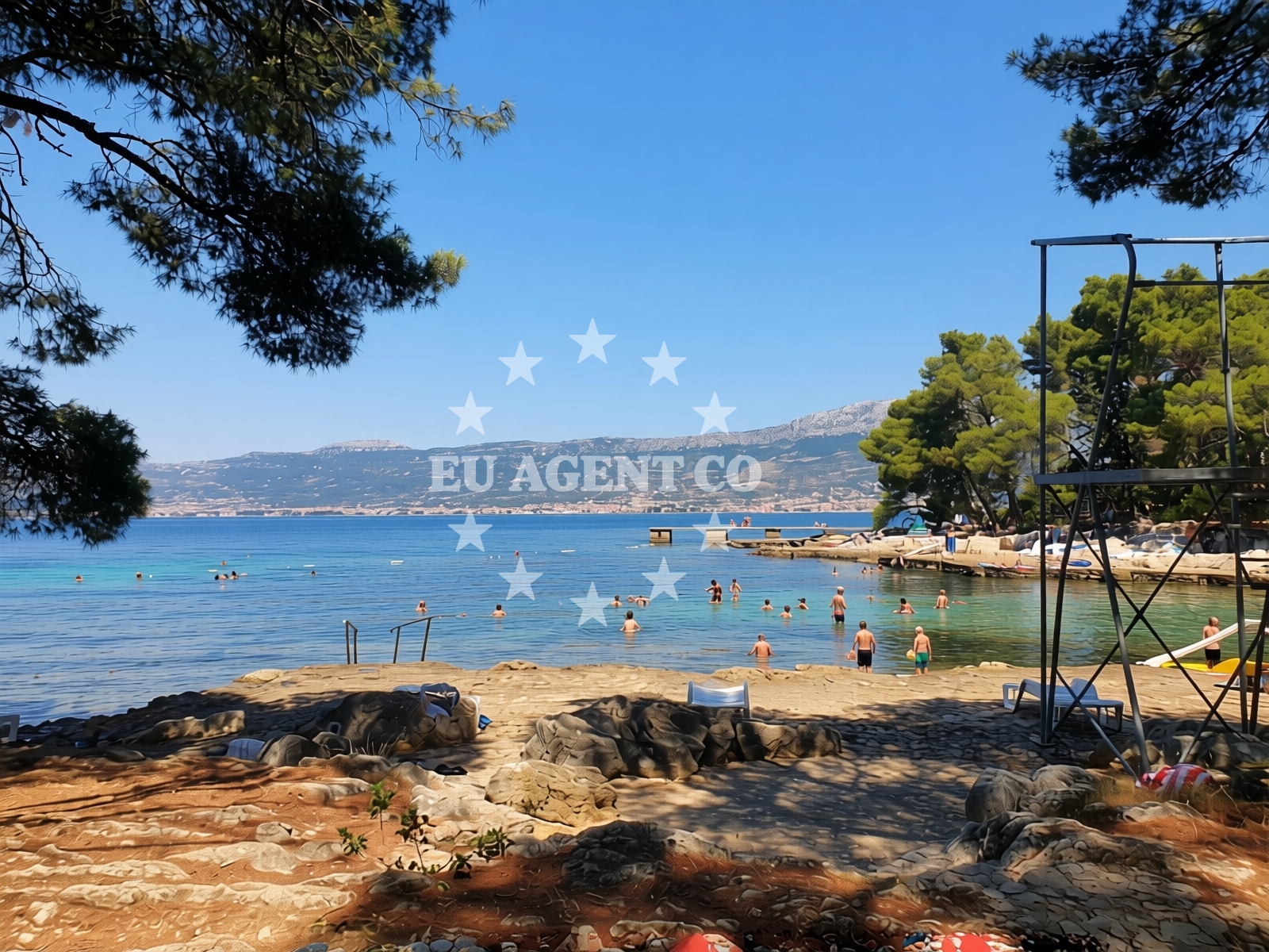 Beach facilities and surroundings at Kupaliste Bene in Drvenička 9, Split