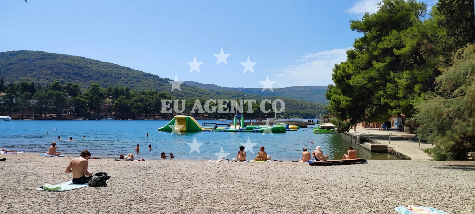 Beach facilities and surroundings at Kupaliste Bonj in , Stari Grad