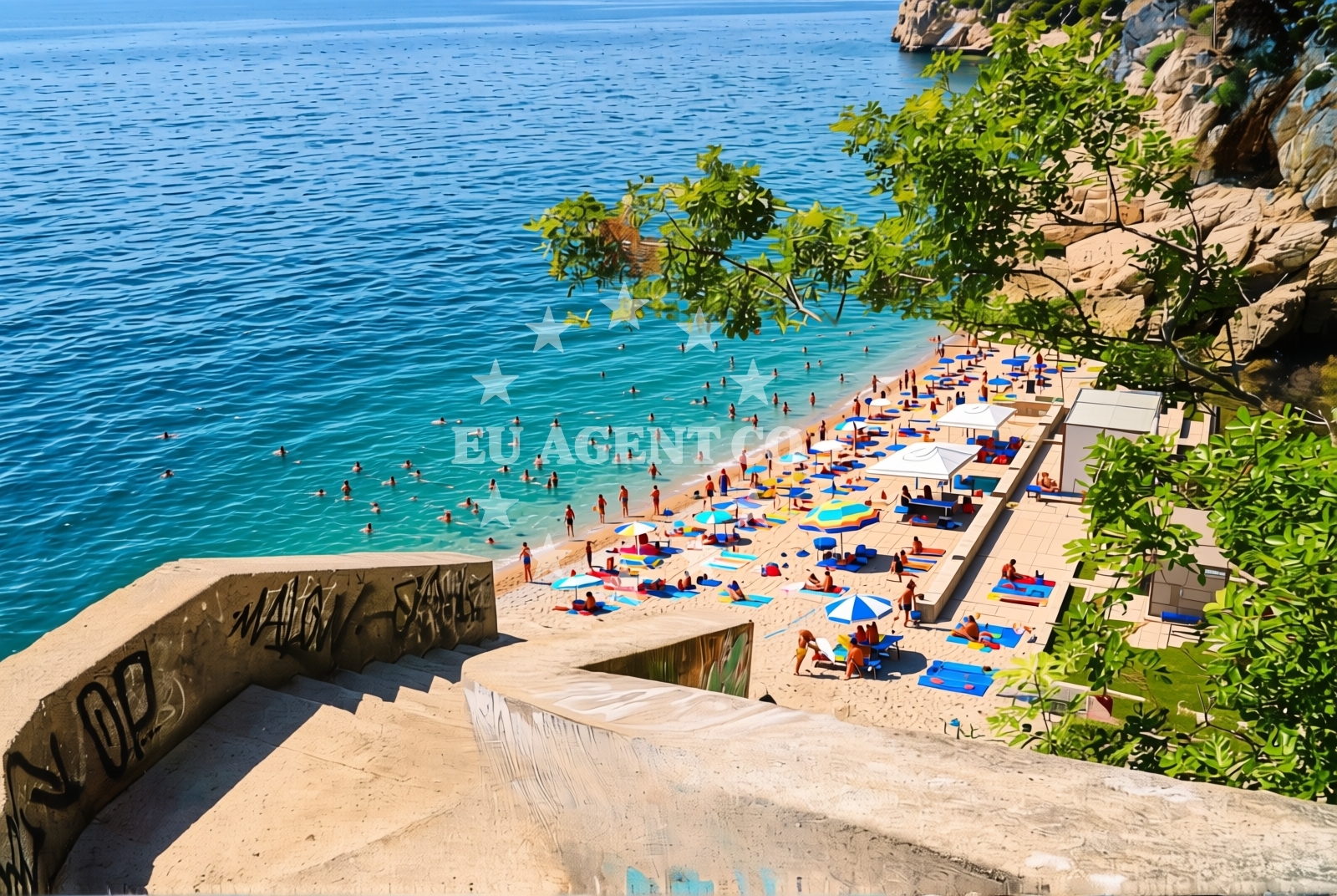 Sea and coastal view of Kupalište Križić, Rijeka Beach in Kupalište Križić