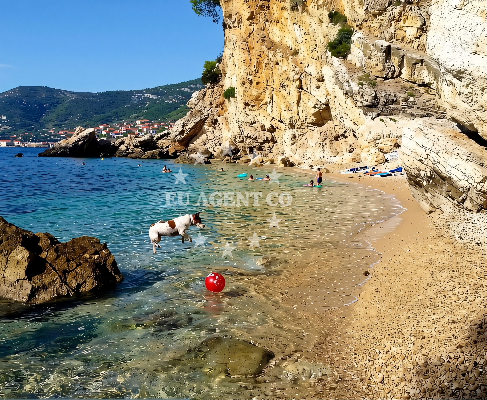 Shoreline and swimming area at Kupaliste Kupinovac in Tina Ujevića 15, Komiža
