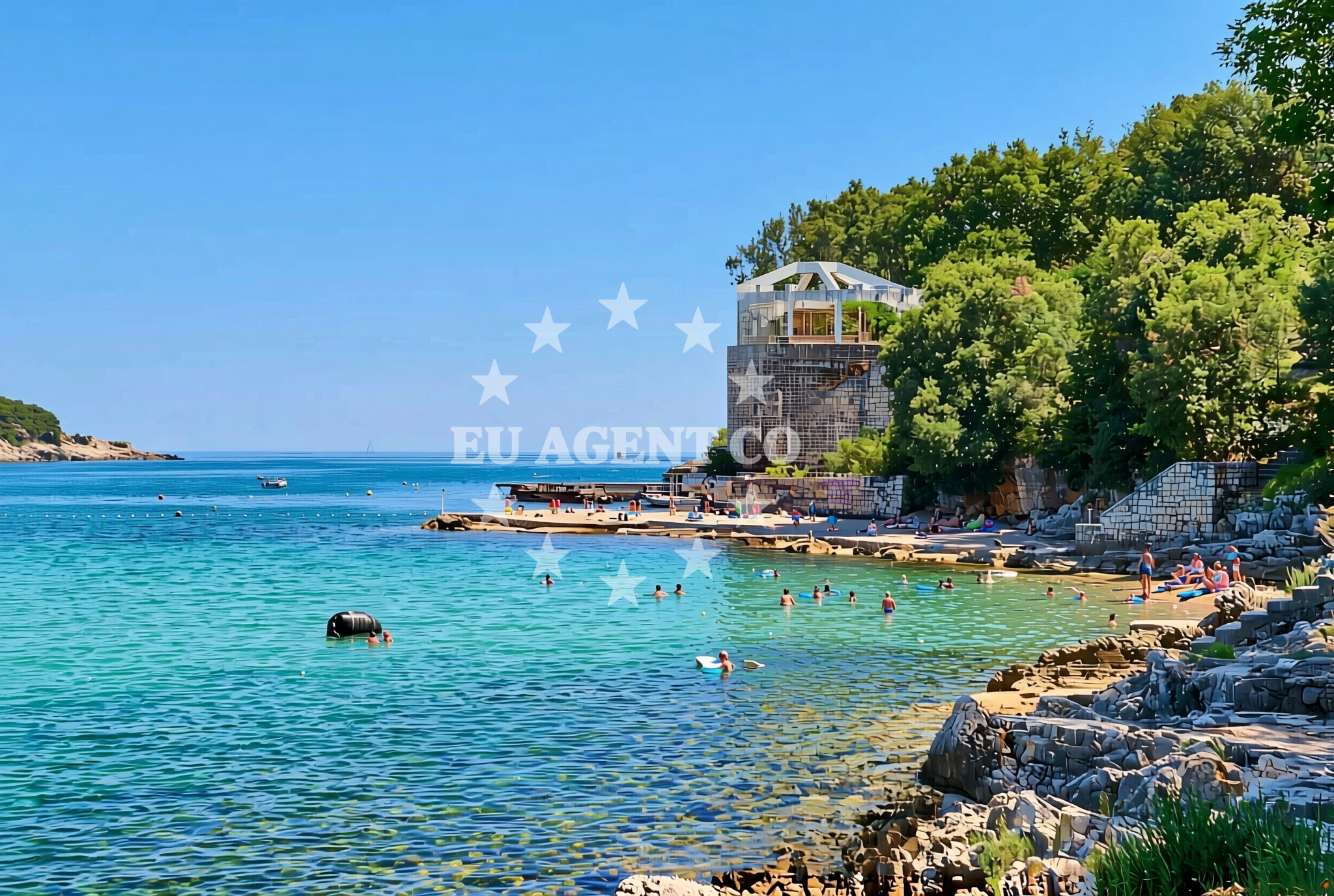Overview of Kupola, Šegotići Beach in Kupola