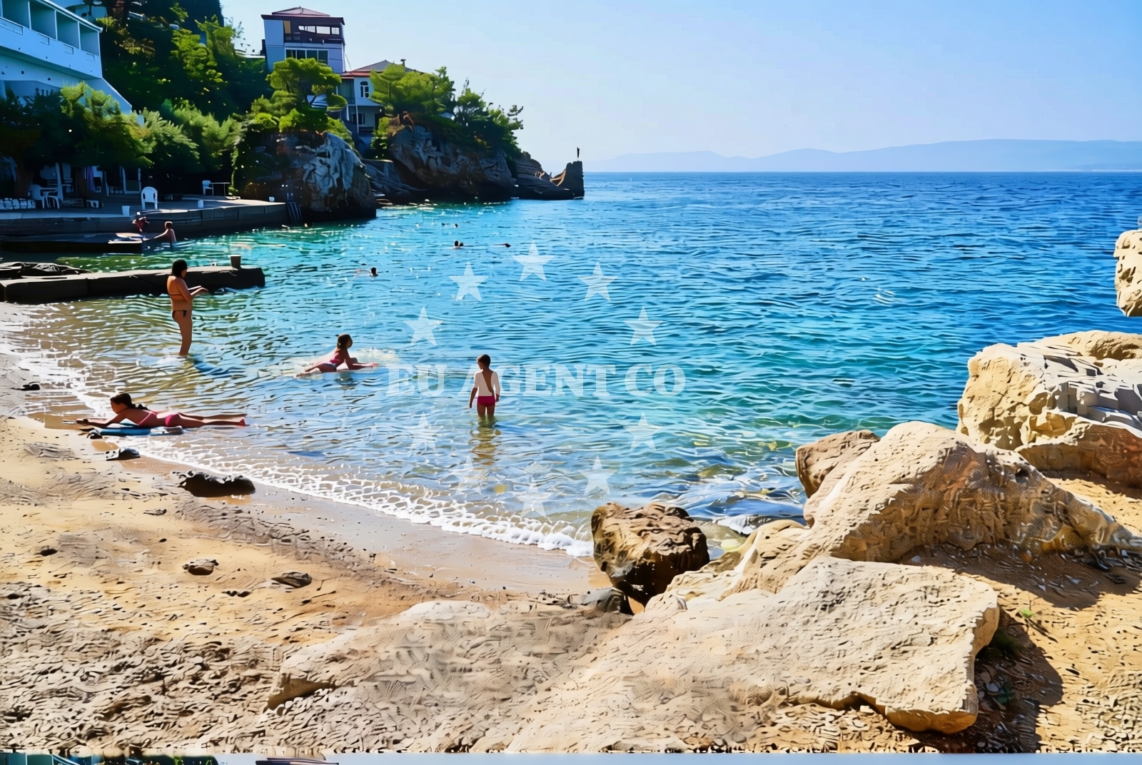 Sea and coastal view of Kutleša zapad, Mimice Beach in Kutleša zapad
