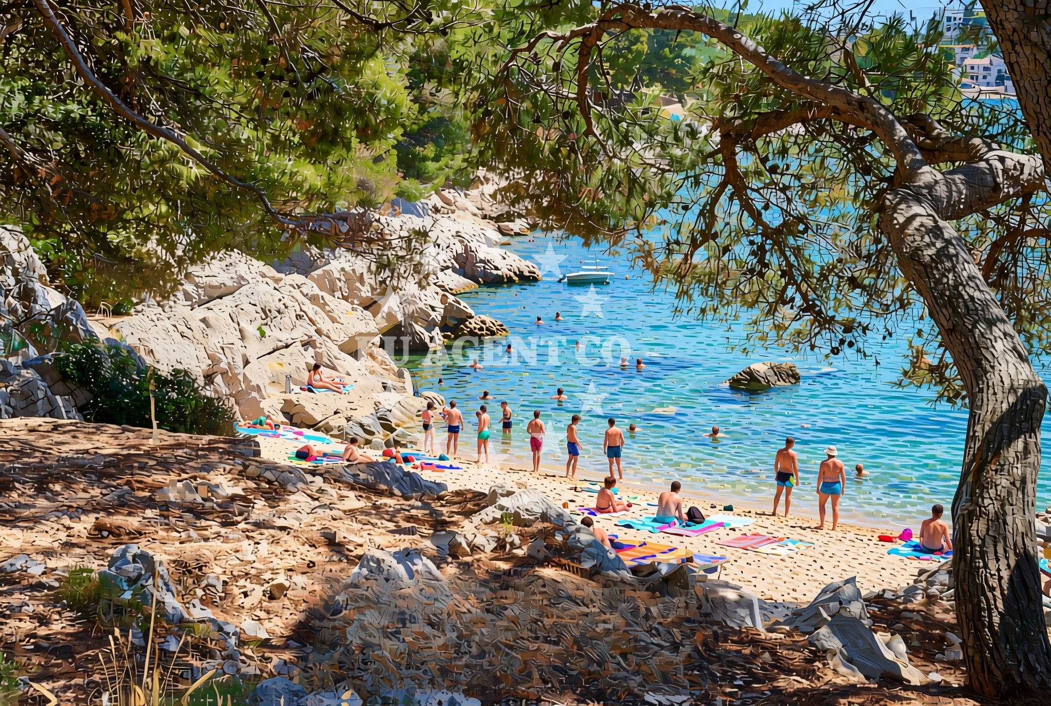 Beach facilities and surroundings at Kuzmića vala, Tribunj Beach in Kuzmića vala