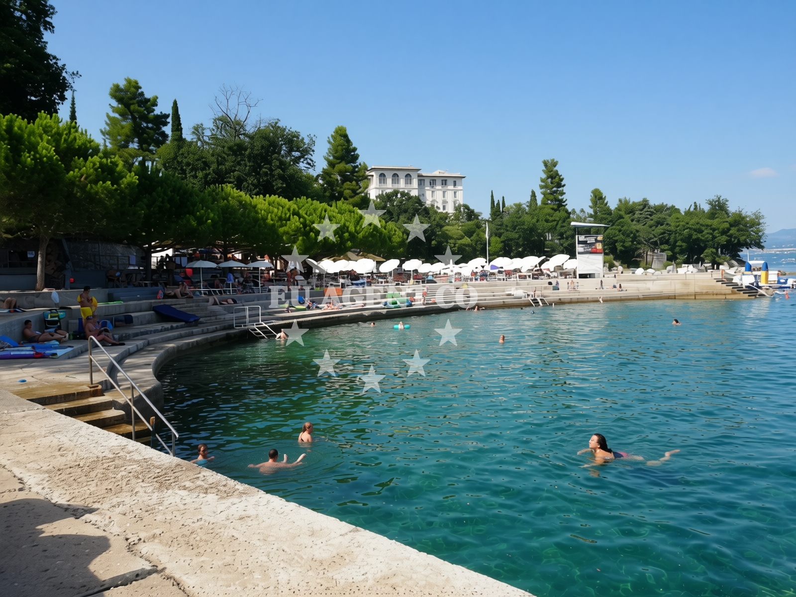 Sea and coastal view of Kvarner beach in Ulica Lovora 15, Lovran