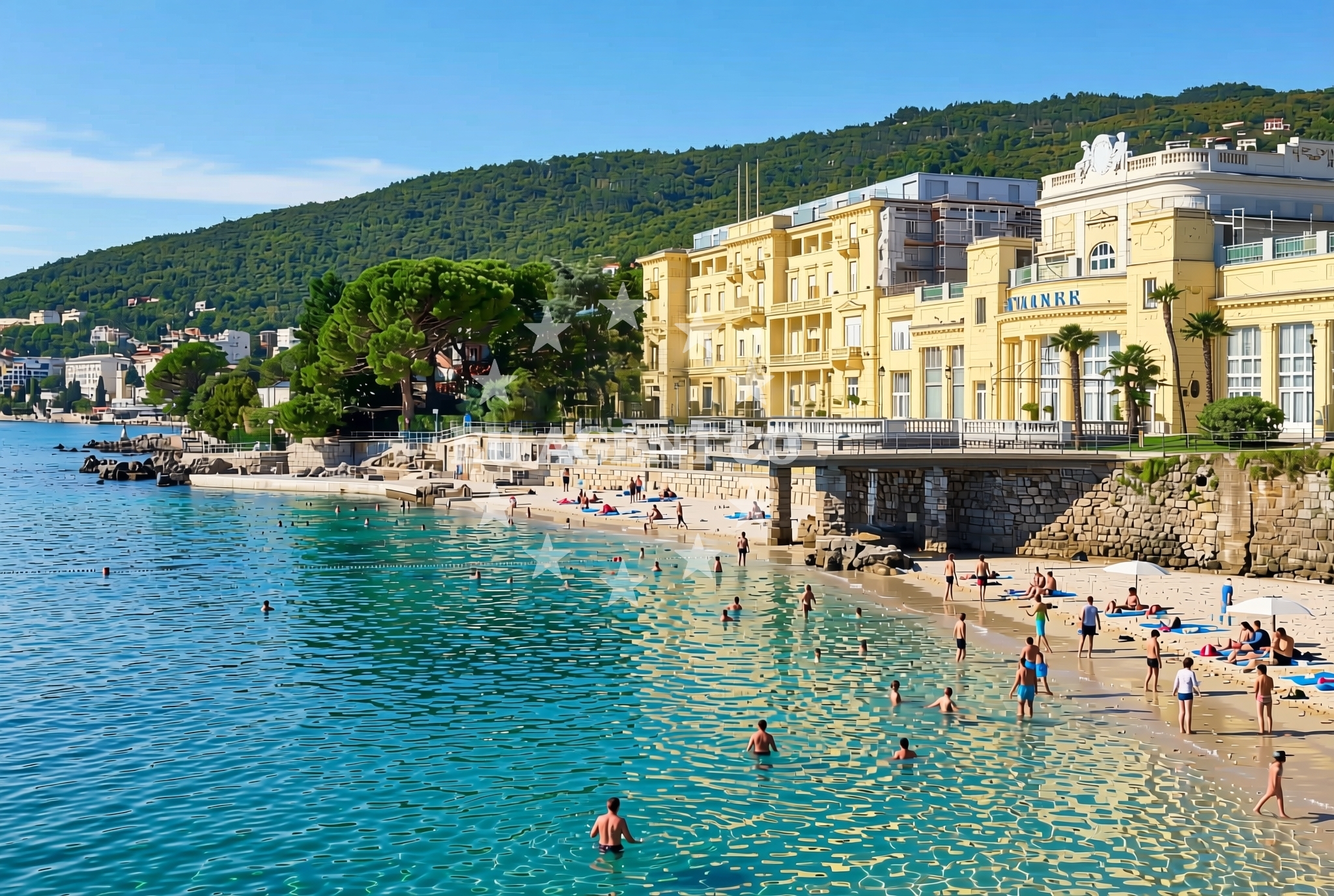 Overview of Kvarner, Opatija Beach in Kvarner
