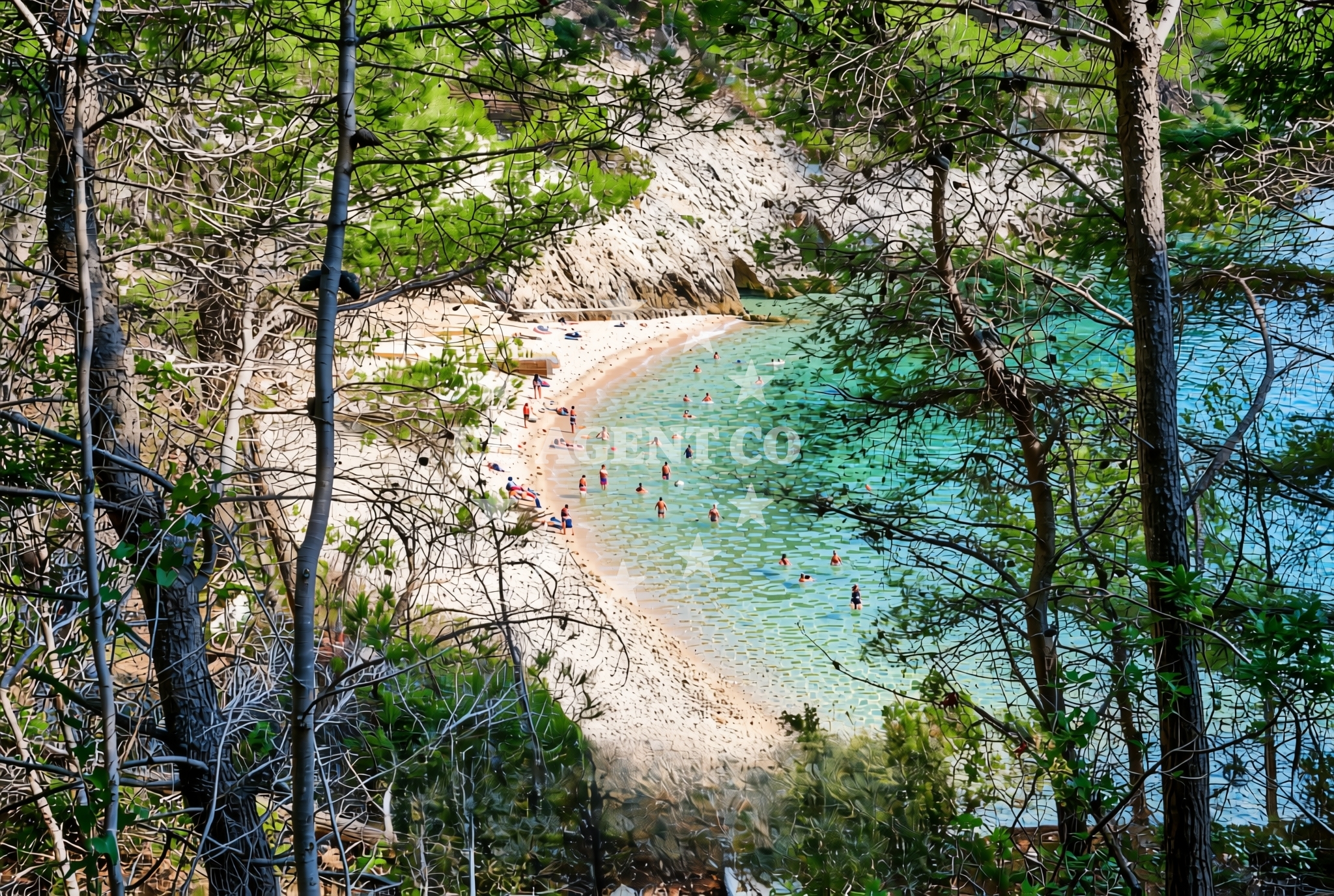 Shoreline and swimming area at Lađena, Bogomolje (Hvar) Beach in Lađena