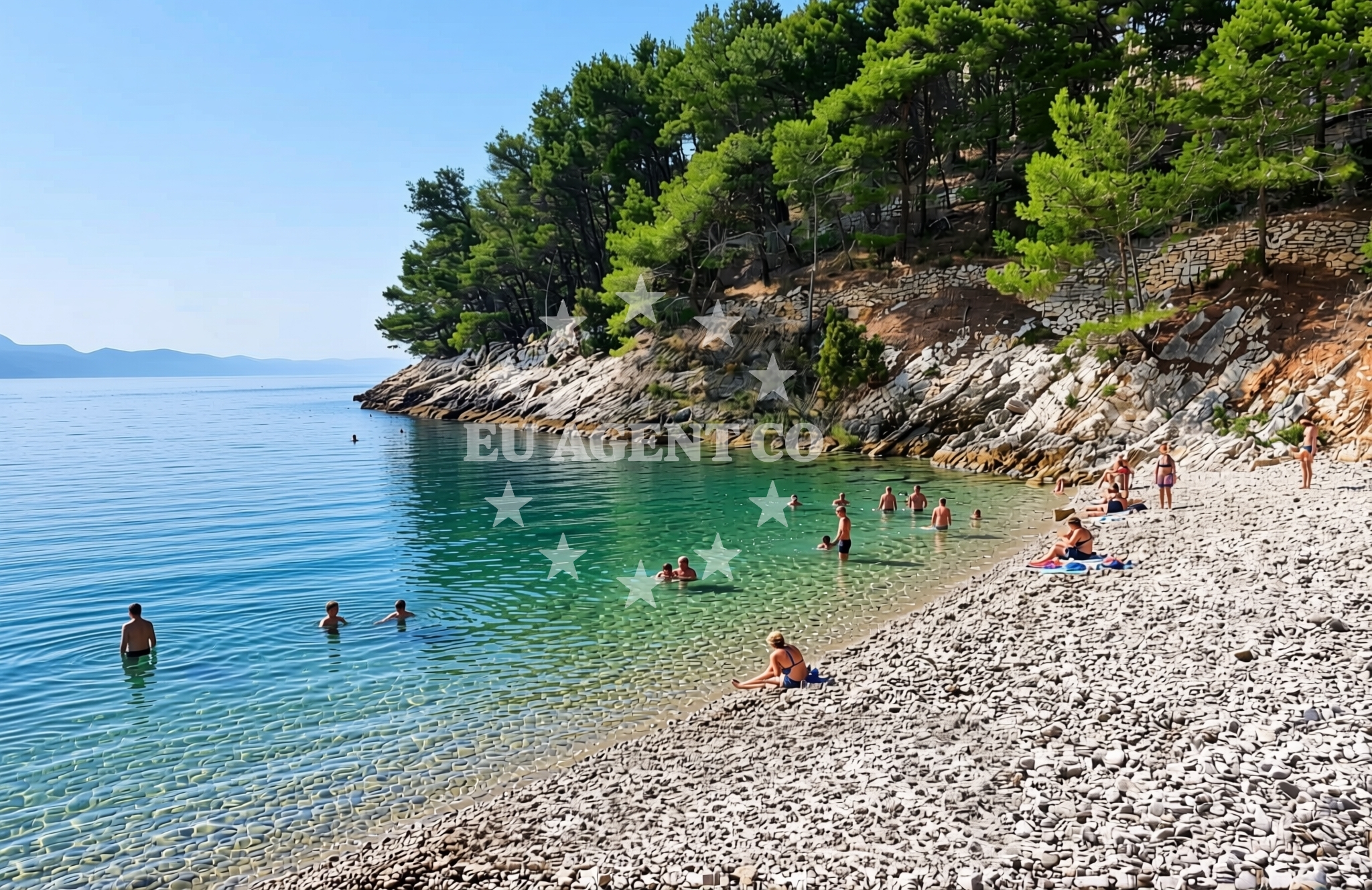 Sea and coastal view of Lađena, Bogomolje (Hvar) Beach in Lađena