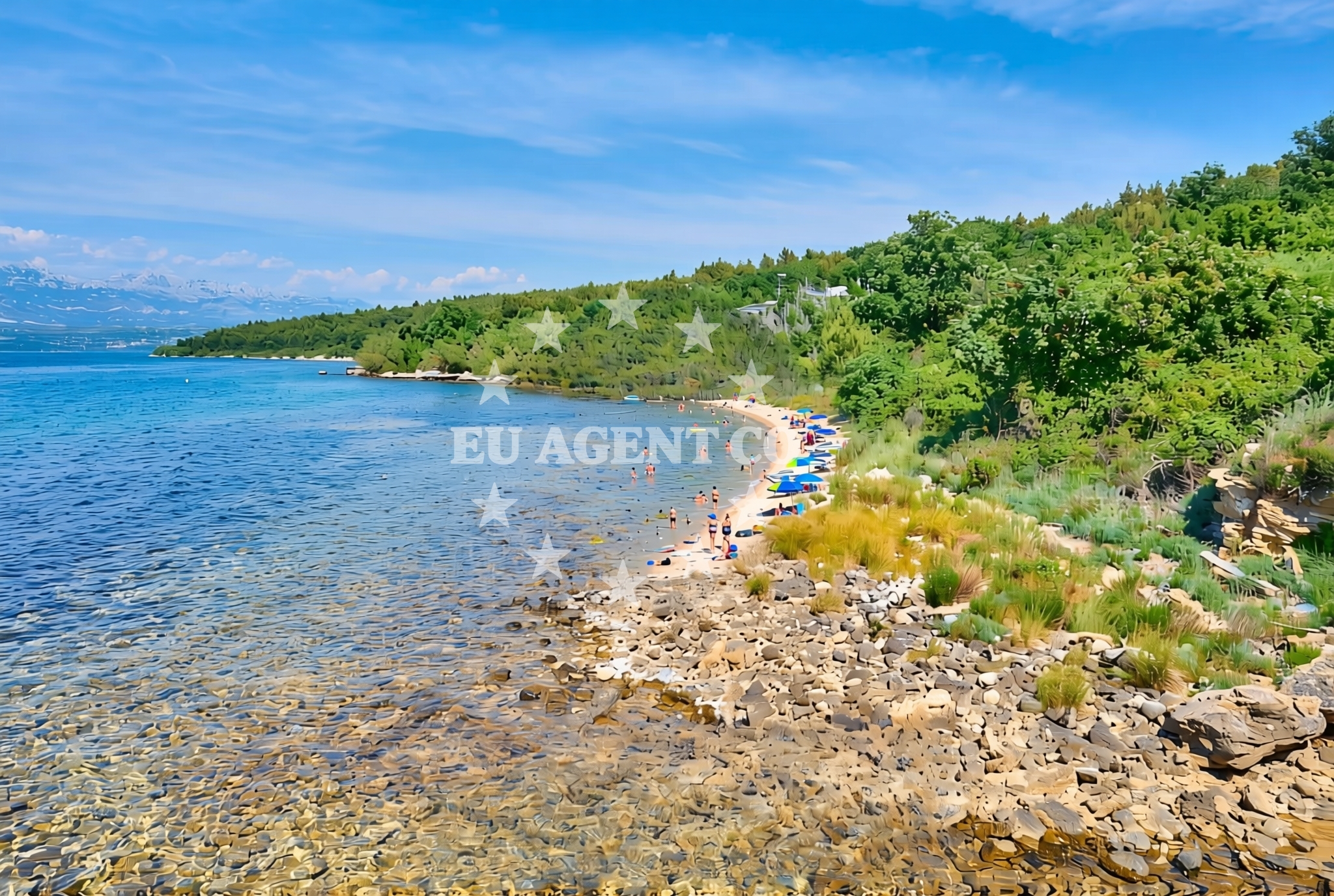 Shoreline and swimming area at Ladina, Novigrad (Zadarska županija) Beach in Ladina