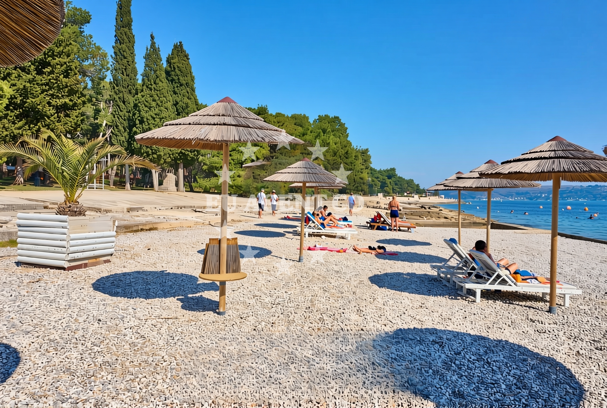 Sea and coastal view of Laguna, Novigrad (Istarska županija) Beach in Laguna