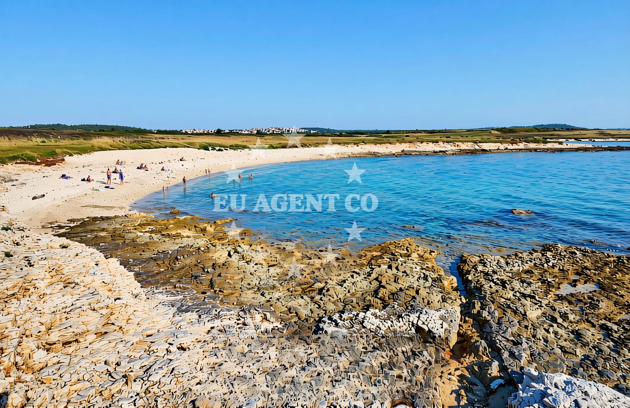 Shoreline and swimming area at Lakošaše Velike sredina, Ližnjan Beach in Lakošaše Velike sredina