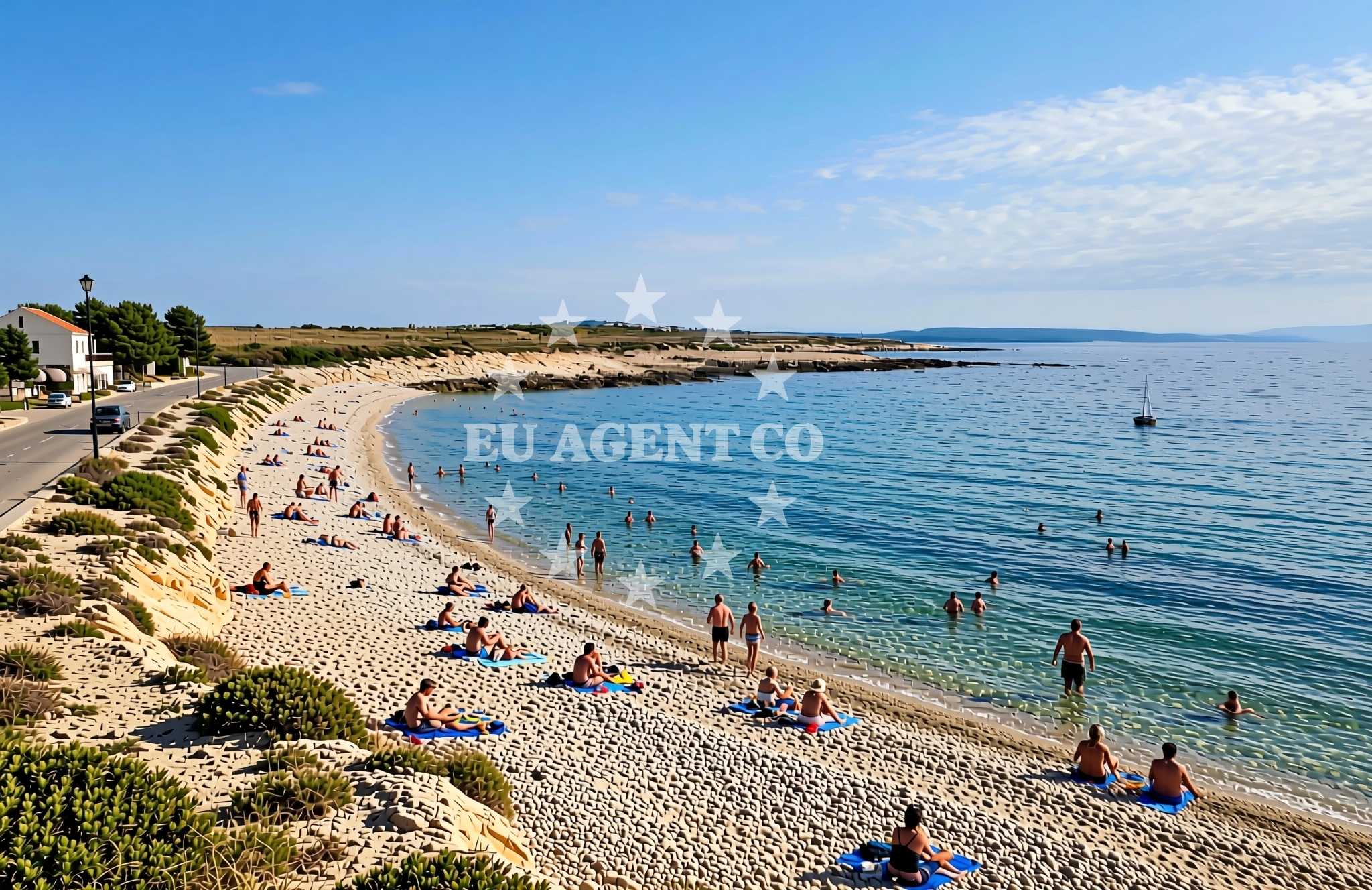 Sea and coastal view of Lakošaše Velike sredina, Ližnjan Beach in Lakošaše Velike sredina