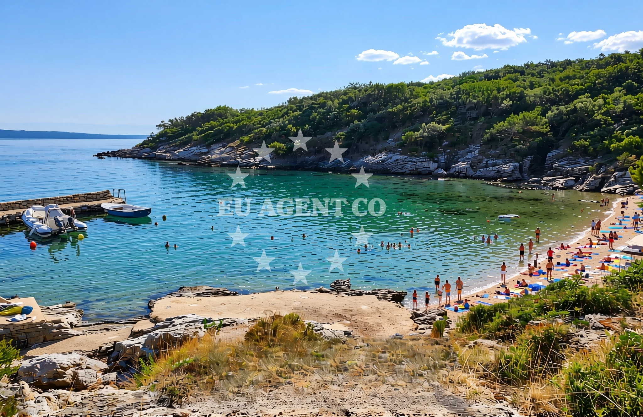 Shoreline and swimming area at Lanena, Sveti Jakov (Lošinj) Beach in Lanena