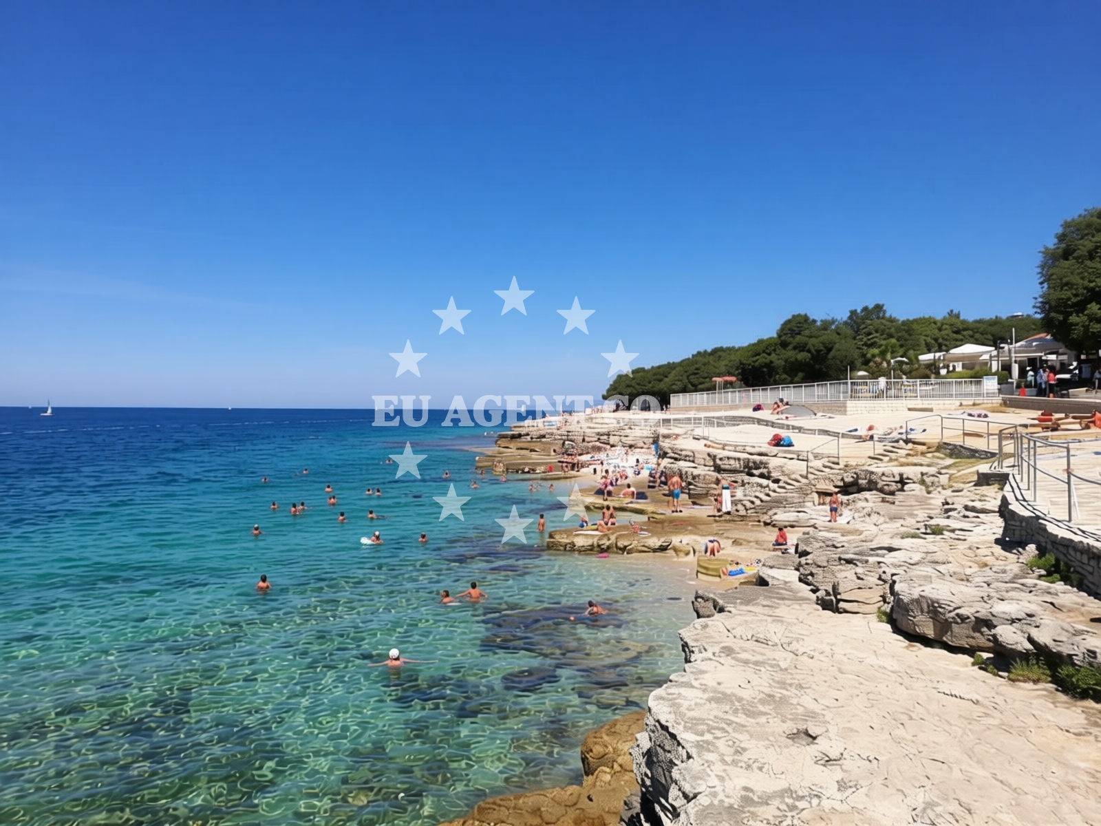 Overview of Lanterna II beach in Lanterna 6, Tar