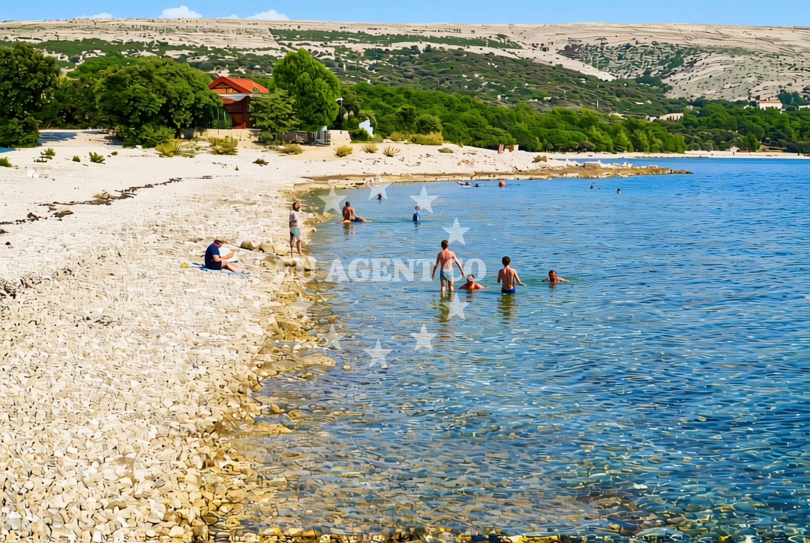 Overview of Lanterna, Šimuni (Pag) Beach in Lanterna