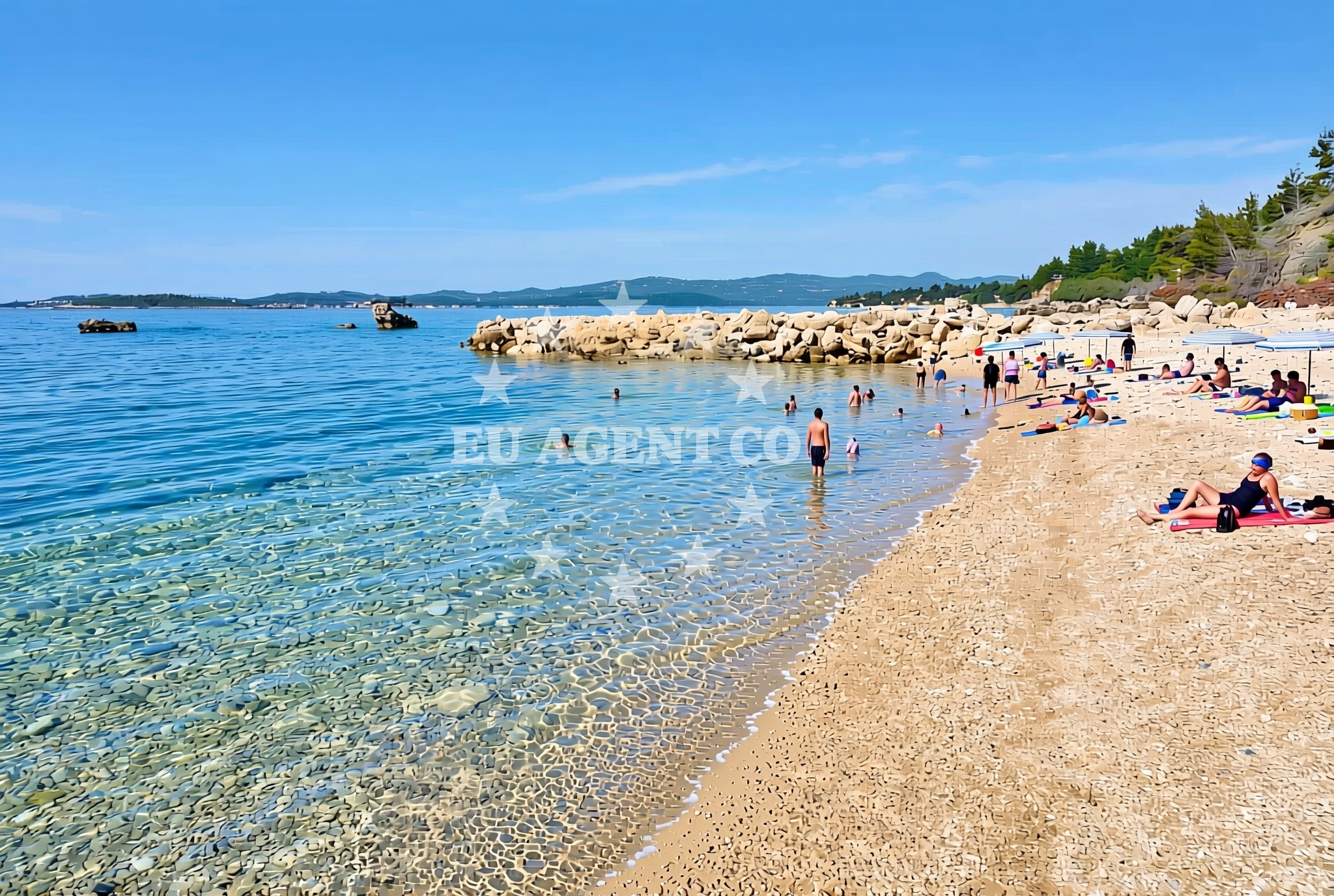 Shoreline and swimming area at Lavanda istok, Stanković Beach in Lavanda istok
