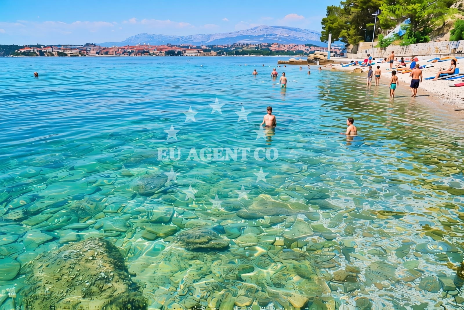 Beach facilities and surroundings at Lavica, Podstrana - Strožanac Donji Beach in Lavica