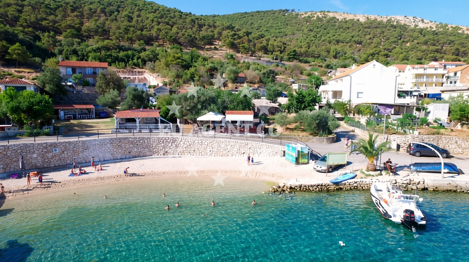 Shoreline and swimming area at Legend beach in Donji Banovci 157, Grebaštica