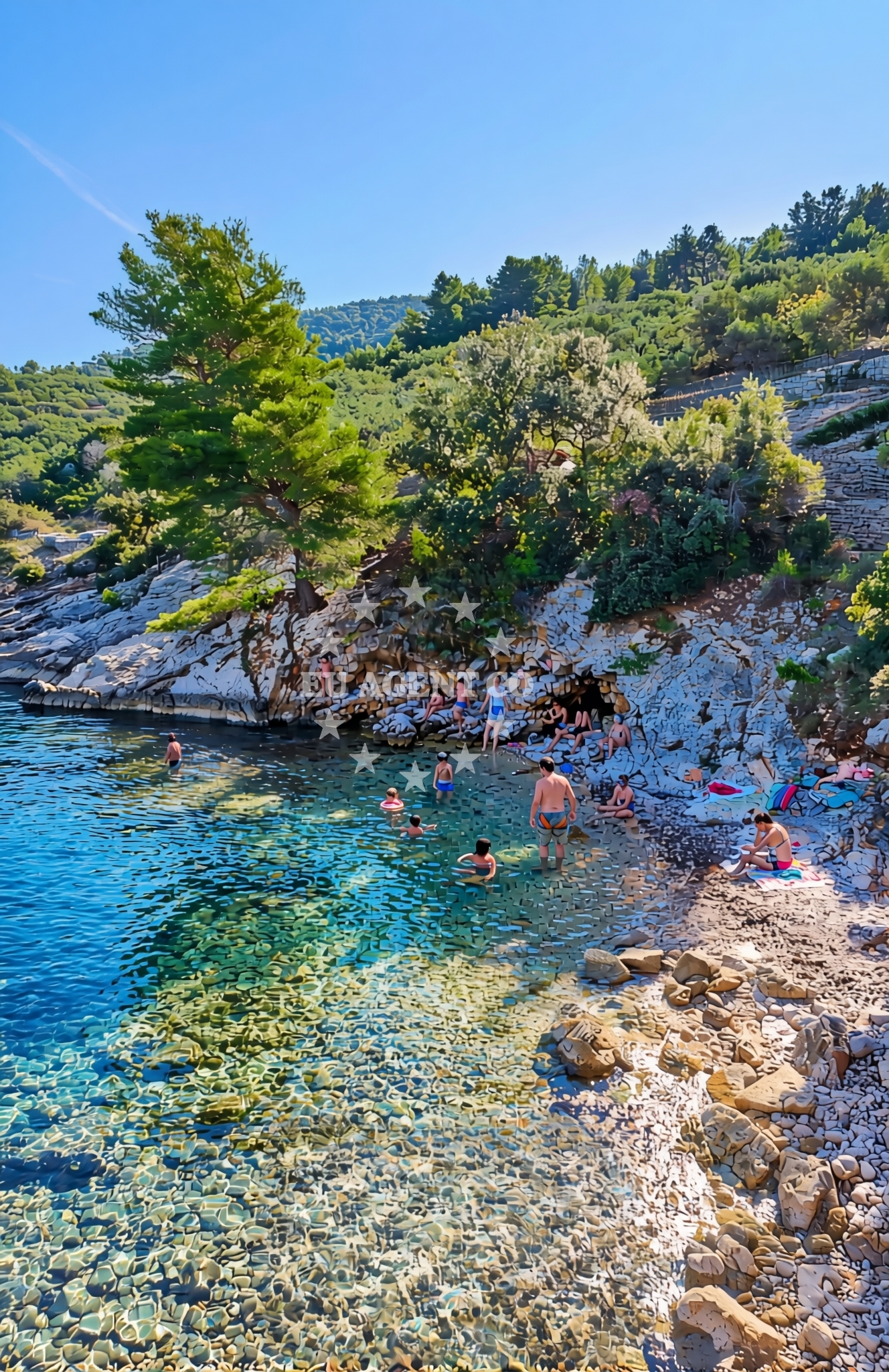 Sea and coastal view of Levant beach in picena 9, Vela Luka